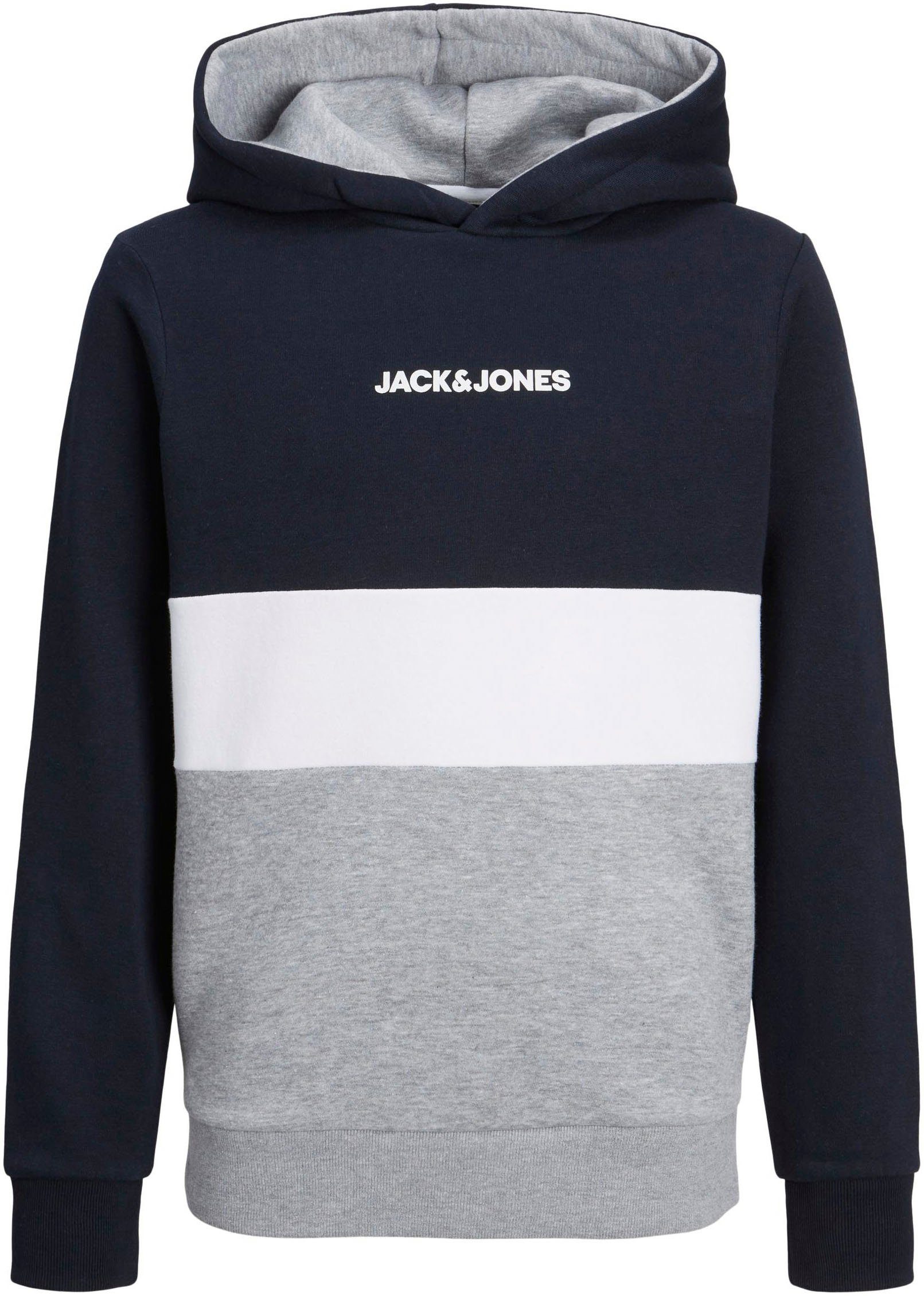 Jack & Jones Junior Hoodie JNR Navy HOOD Blazer SWEAT JJEREID BLOCKING SN