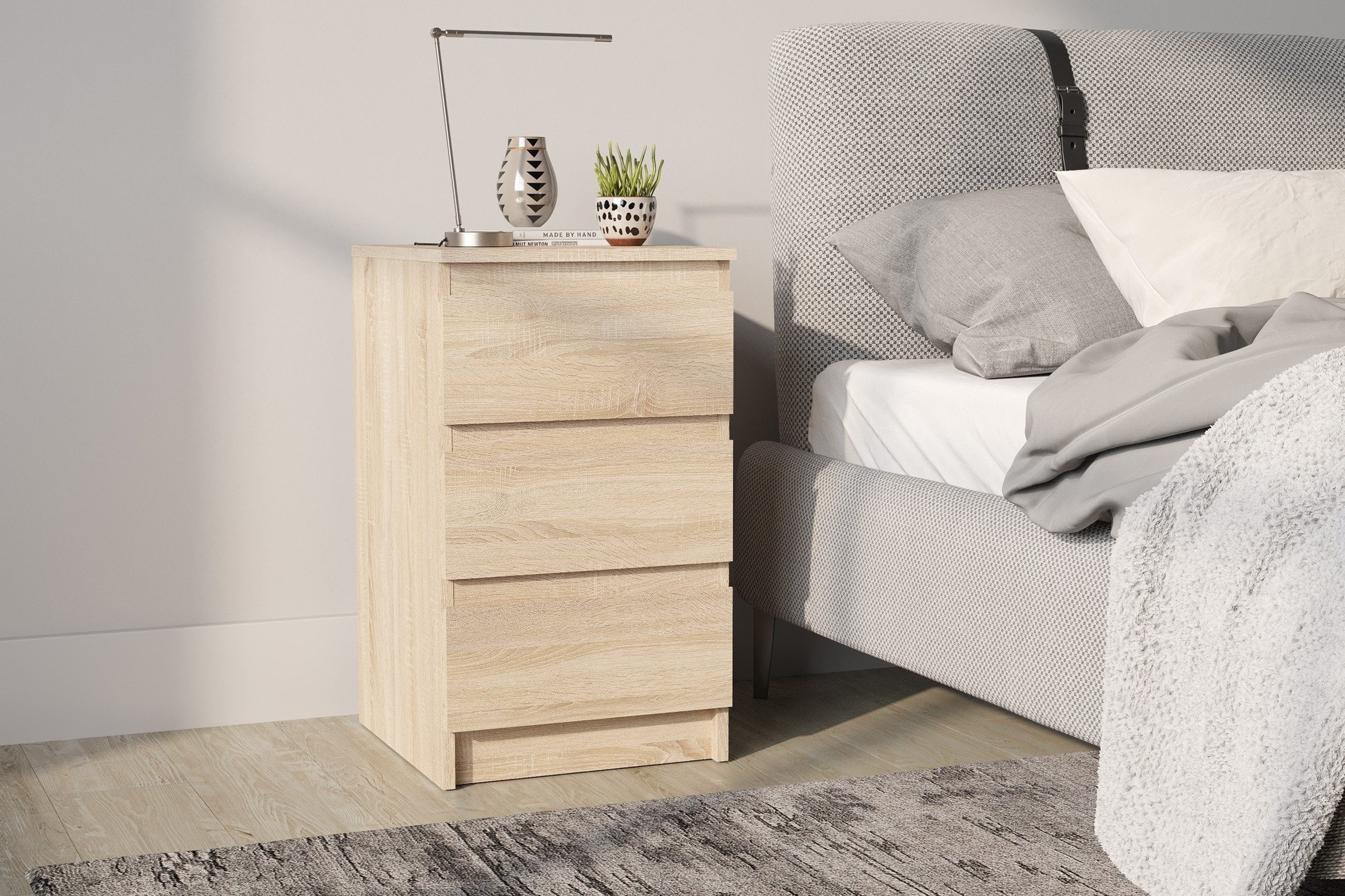 Raumhirsch Furniture Kommode Sideboard, Schrank, Wohnschrank, Anrichte (Maße: 40,2 x 69,4 x 44 cm (3 Schubladen, grifflose Fronten), viele Farbvarianten), Rollenauszüge, kompakte Form, stabile Konstruktion, einfache Montage