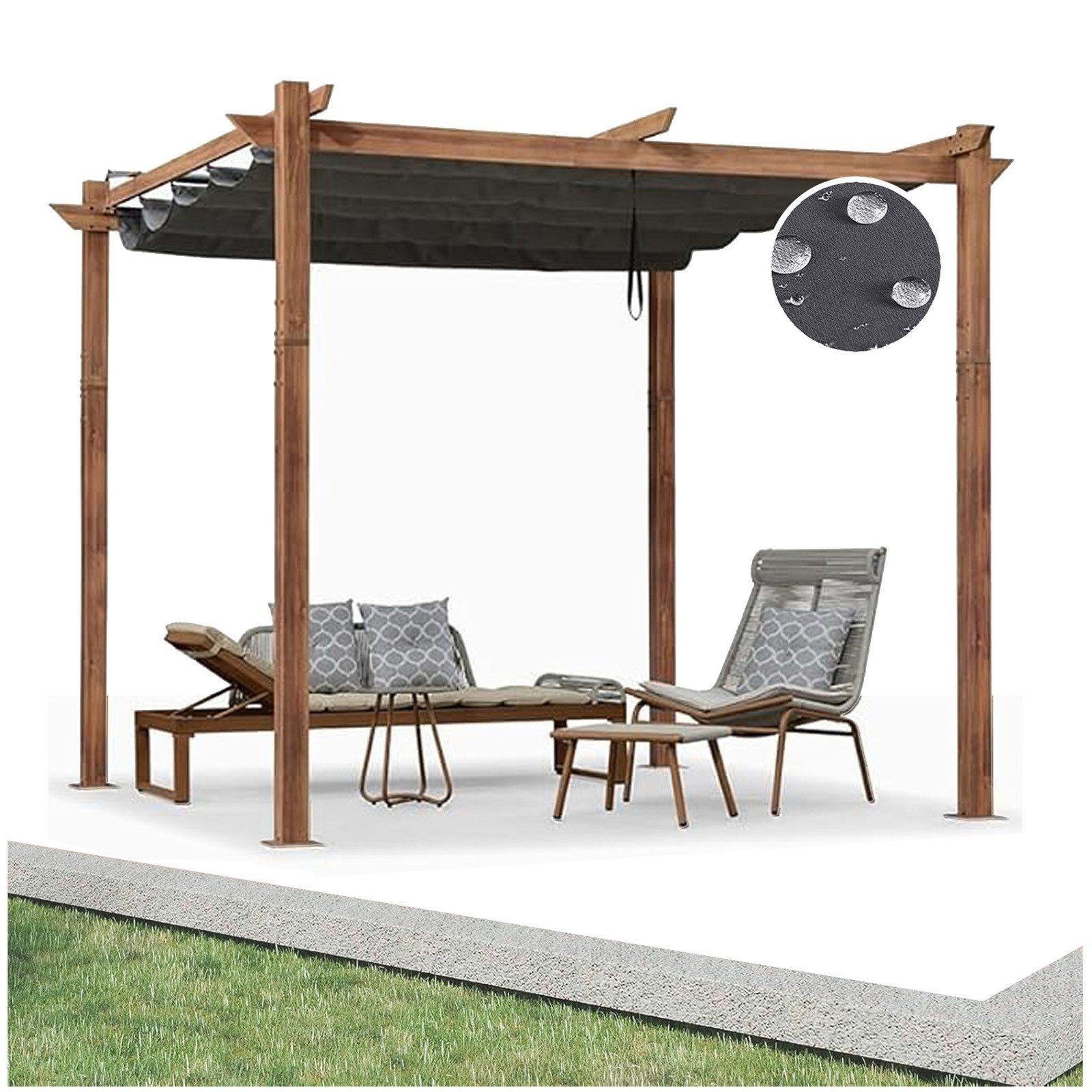 PURPLE LEAF Pergola Holzoptik Pavillon mit günstig online kaufen