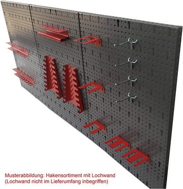 Kreher Lochwand-Ausstattung Hakensortiment mit 22 Teilen aus Metall in Rot