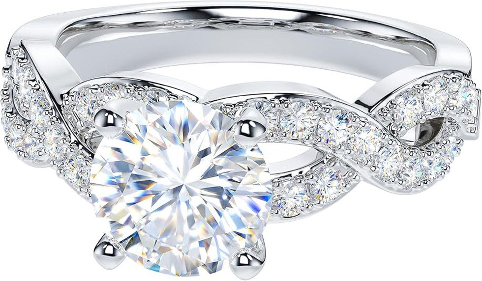 Jumpeak Diamantring Eheringe für Männer und Frauen, 1,5 Karat Diamantring,ring gold, Valentinstagsgeschenk,Jubiläumsgeschenk,geschenk für fra