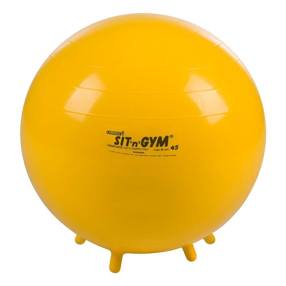 Gymnic Sitzball Fitnessball Sit 'n' Gym, Zur Gesundheitsförderung in Schule, Freizeit und Beruf ø 45 cm, Gelb
