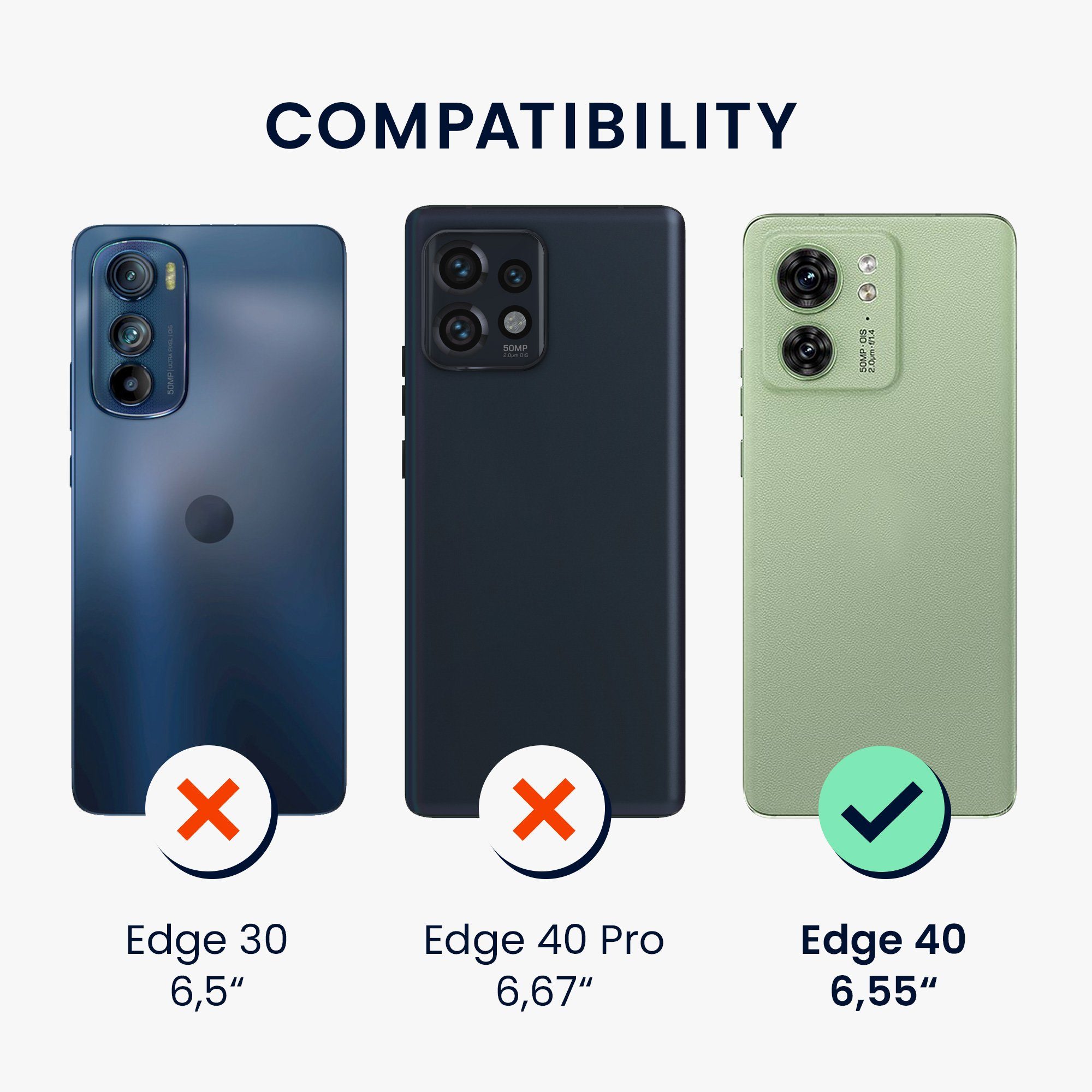 kwmobile Handyhülle Handyhülle für Motorola Edge 40 Hülle, Weiches Handy Silikon Case - Schutzhülle Cover