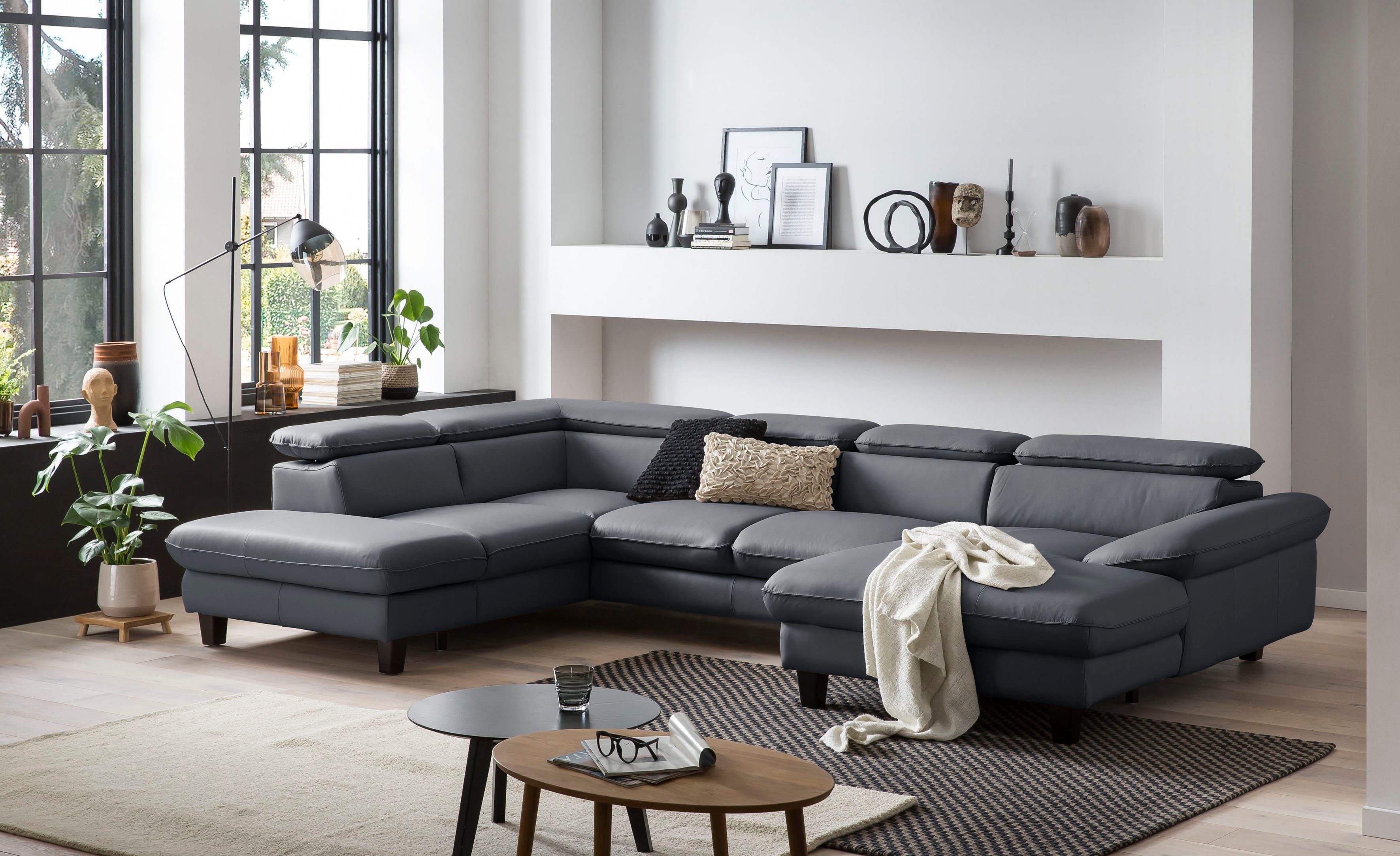 Home affaire Wohnlandschaft Pilot U-Form, mit Kopfteilverstellung, wahlweise mit Bettfunktion & Bettkasten