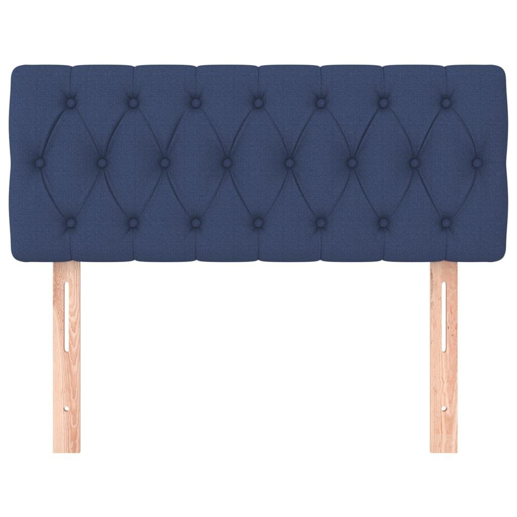 vidaXL Bett Kopfteil Blau 100x7x78/88 cm Stoff (1-tlg)