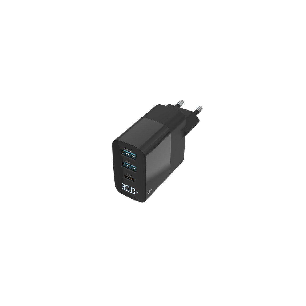 Sitecom CH-1001 USB-Ladegerät (3000 mA, Einzelartikel, Einzelartikel, 30 W GaN, LED-Anzeige, USB-C & USB-A, kompakt)