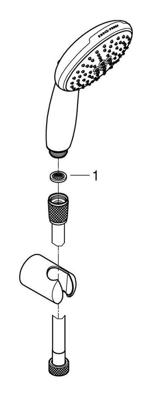 Grohe Handbrause Tempesta 110, Wandhalterset mit 2 Strahlarten - Chrom