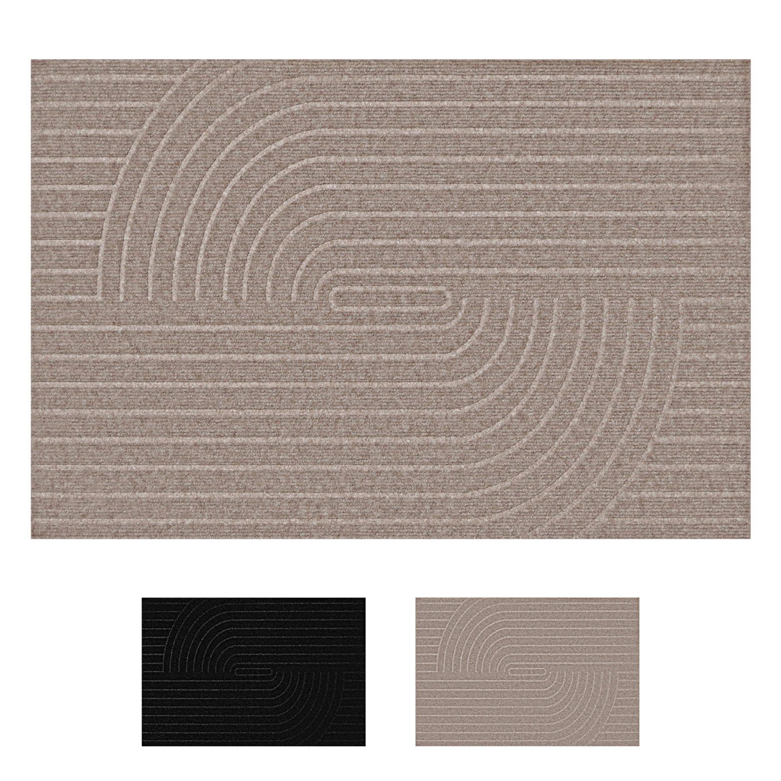 SunJas Fußmatte Rutschfeste Fußmatte für Innen und Außen 40x60cm/60x90cm, Rechteckig, Höhe: 6 mm, Schmutzfangmatte für Innen und Auße,schmutzabweisend & abriebfest
