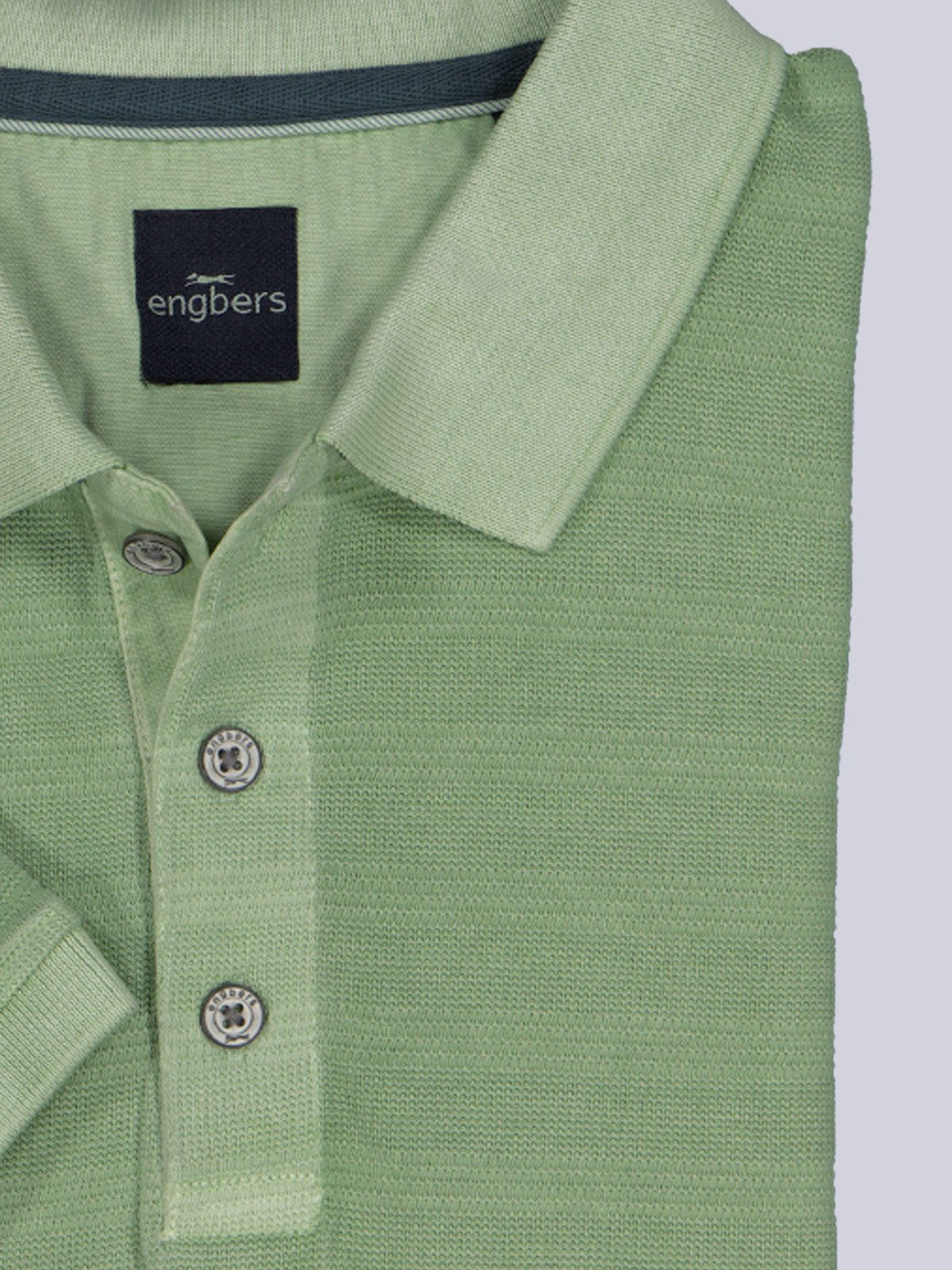 Engbers Poloshirt Herren Poloshirt aus Baumwolle mit Farbeffekt, Hellgruen