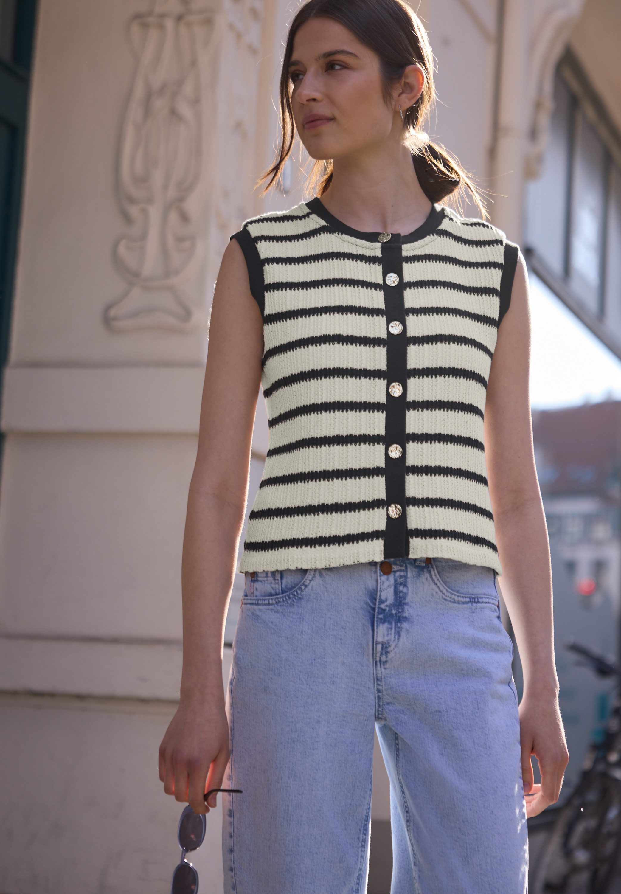 STREET ONE STUDIO Kurzweste Rundhalsausschnitt