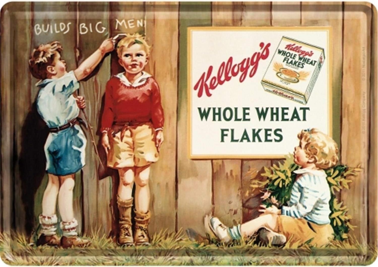 Nostalgic-Art Metallschild Blechpostkarte - Kellogg's 3 Kids