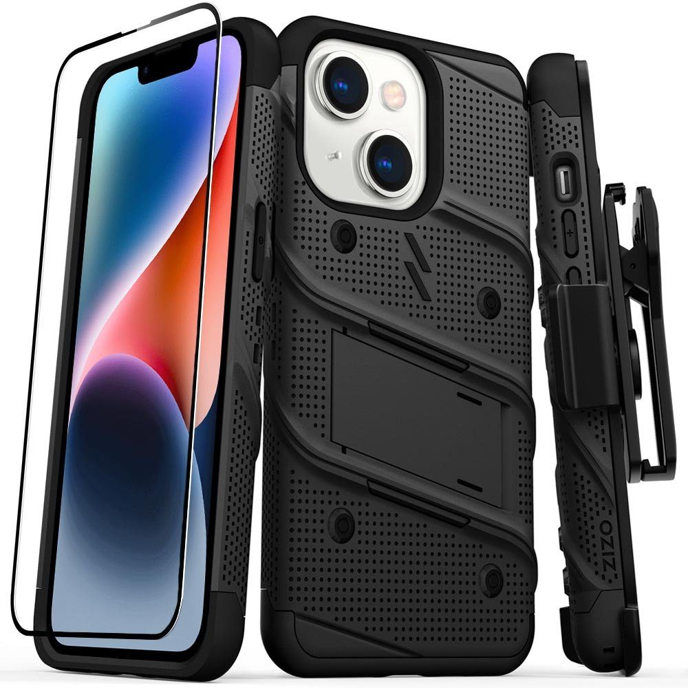 FITSU Handyhülle Hülle für iPhone 14 Outdoor Case Handyhülle 6,1 Zoll, Handyhülle für iPhone 14 inkl. Schutzglas mit Gürtelclip Outdoor Case