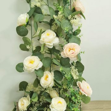 Kunstblume 2pcsGefälschte Rose Vine Girlande Künstliche Blumen Pflanzen für Hotel, Lubgitsr