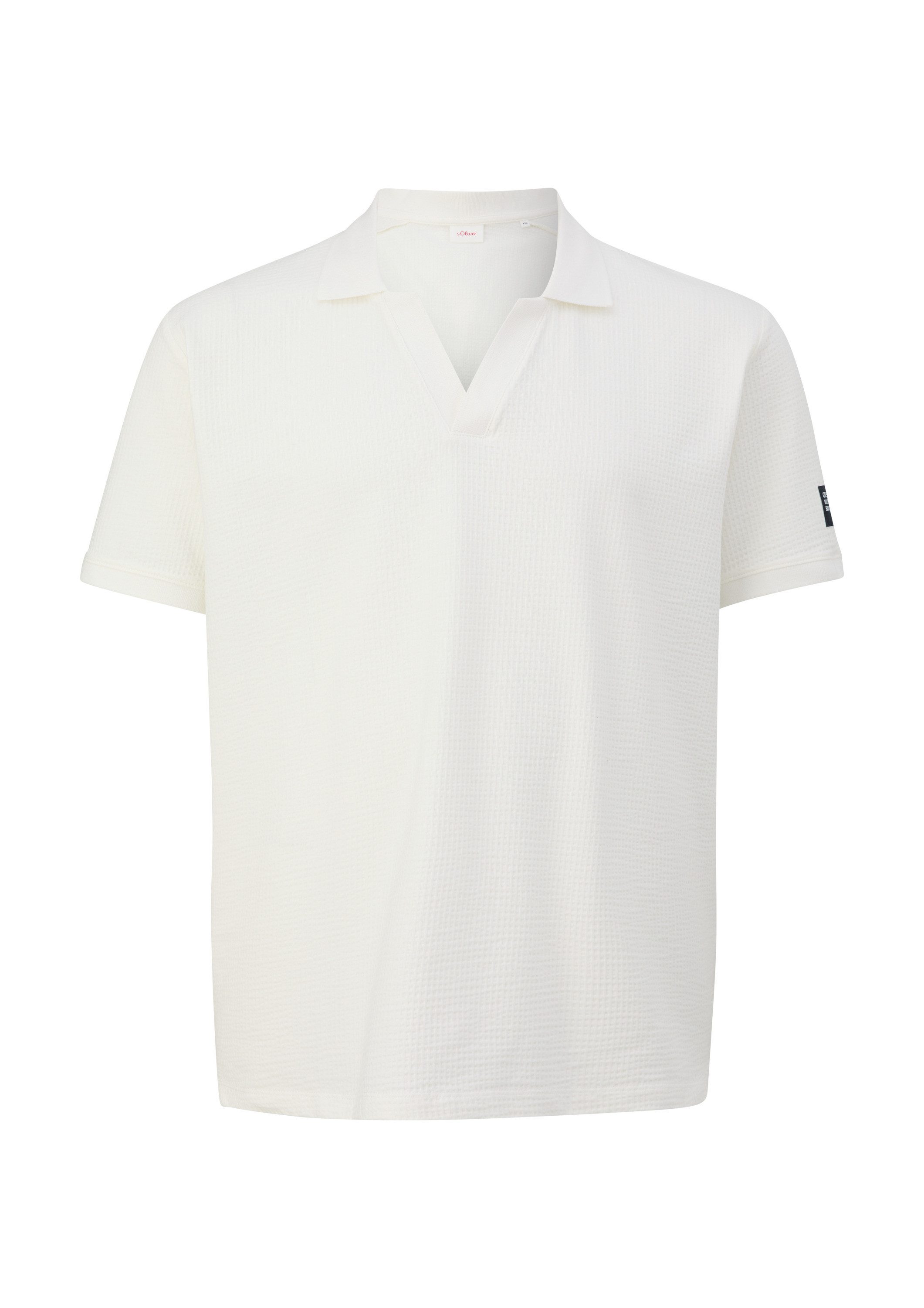 s.Oliver Kurzarmshirt Polo-Shirt Poloshirt aus Baumwollstretch mit Applikat günstig online kaufen
