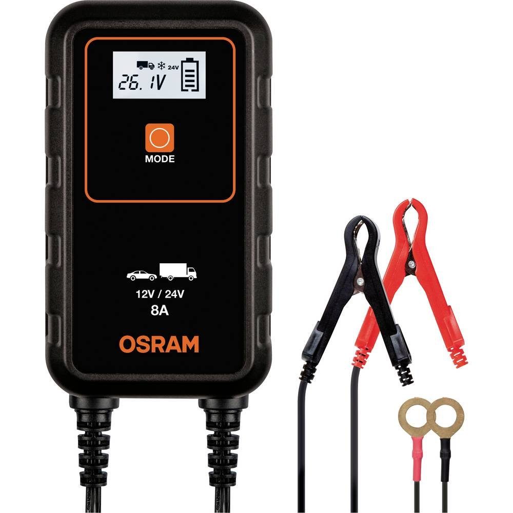 Intelligentes Osram BATTERYcharge (Akkutest, Ladegerät 908 Autobatterie-Ladegerät Batterieprüfung) Auffrischen, Regenerieren,