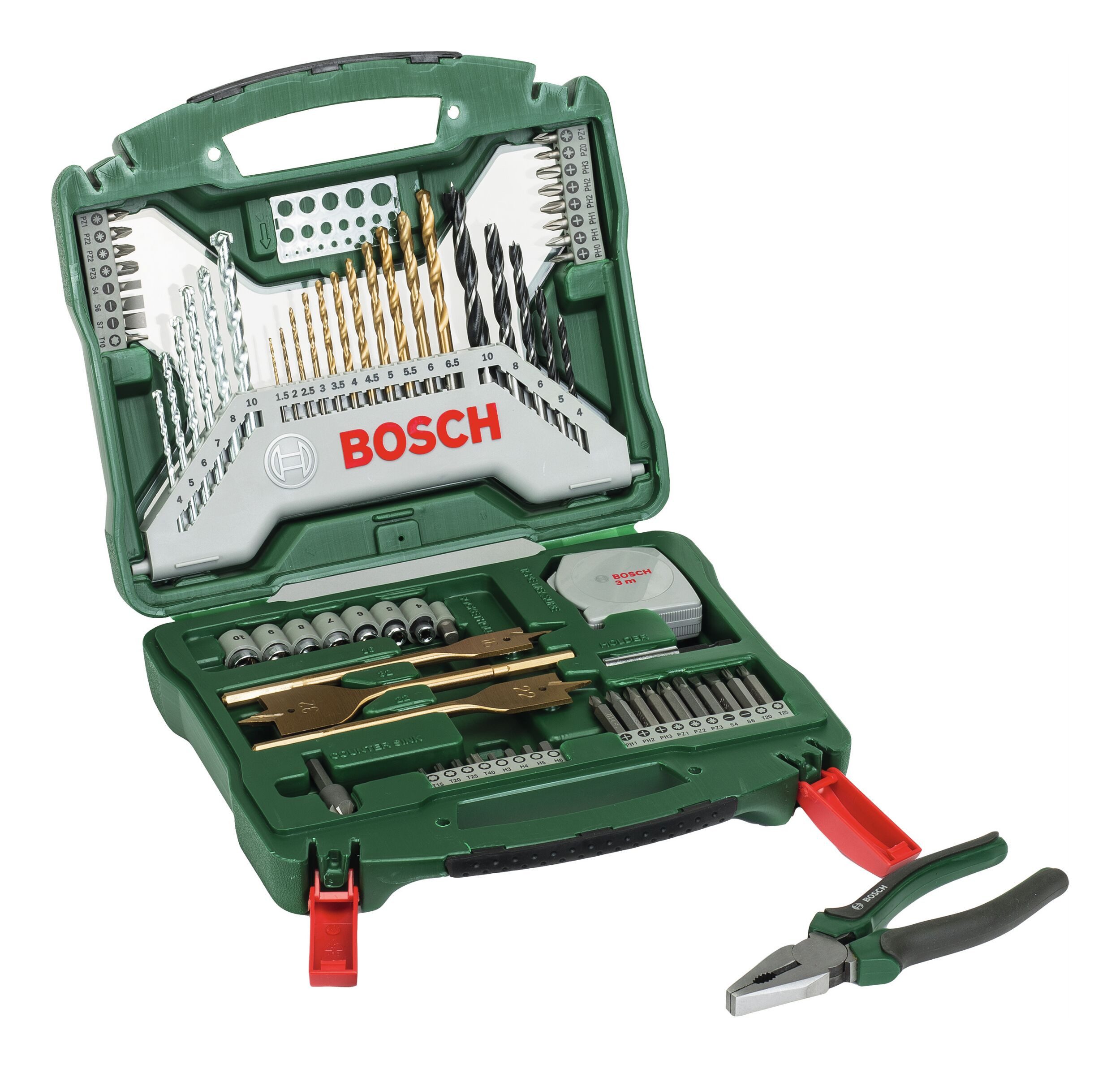 BOSCH Werkzeugset Promoline, (70 Teile), Zangen-Set, 70-teilig