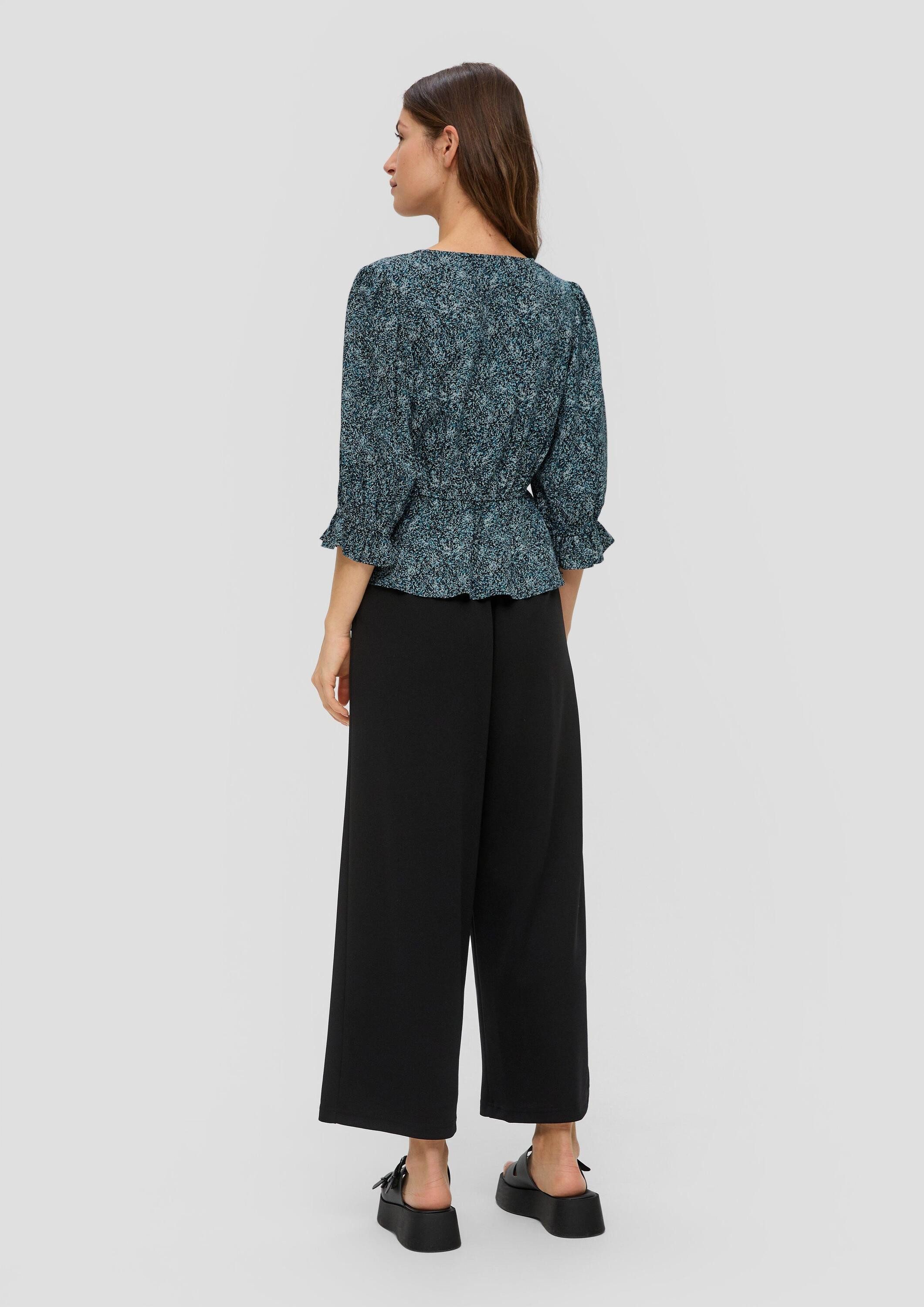 QS Kurzarmbluse Bluse Bluse mit All-over-Muster