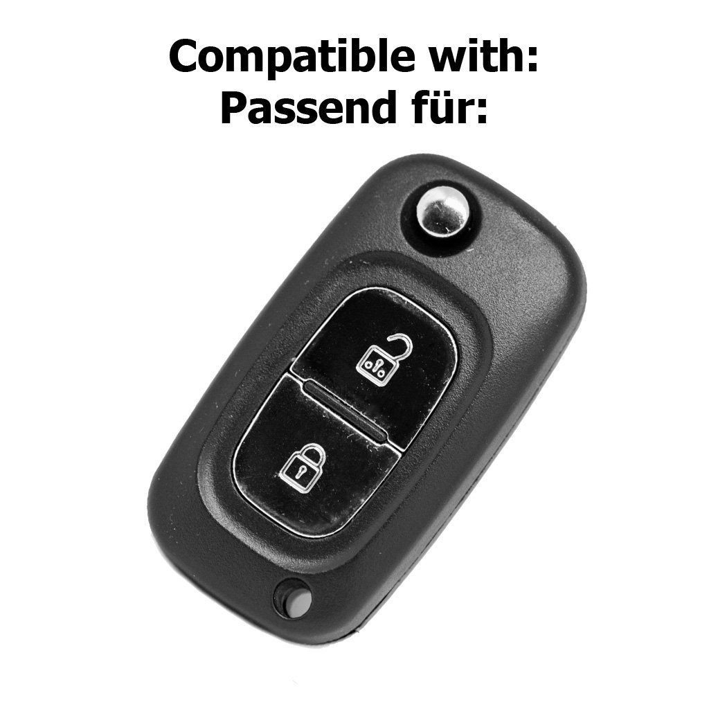 mt-key Schlüsseltasche Clio Autoschlüssel Smart III Mercedes Twingo Benz Kangoo Forfour Silikon Softcase für Renault Citan Grau, Schutzhülle