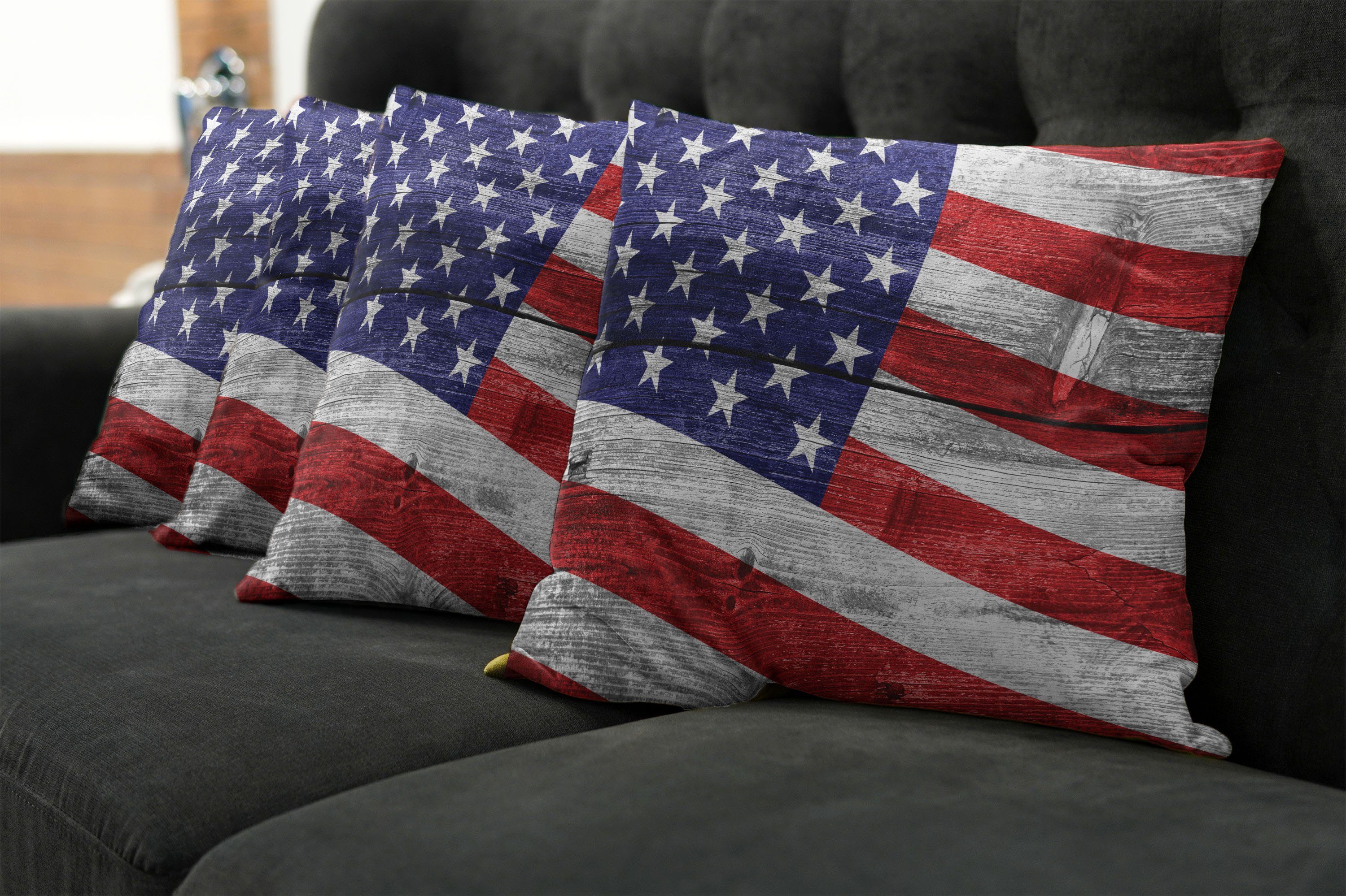 Patriotisch America Modern Stück), Doppelseitiger Abakuhaus Patriotic (4 Accent Day Kissenbezüge Digitaldruck,