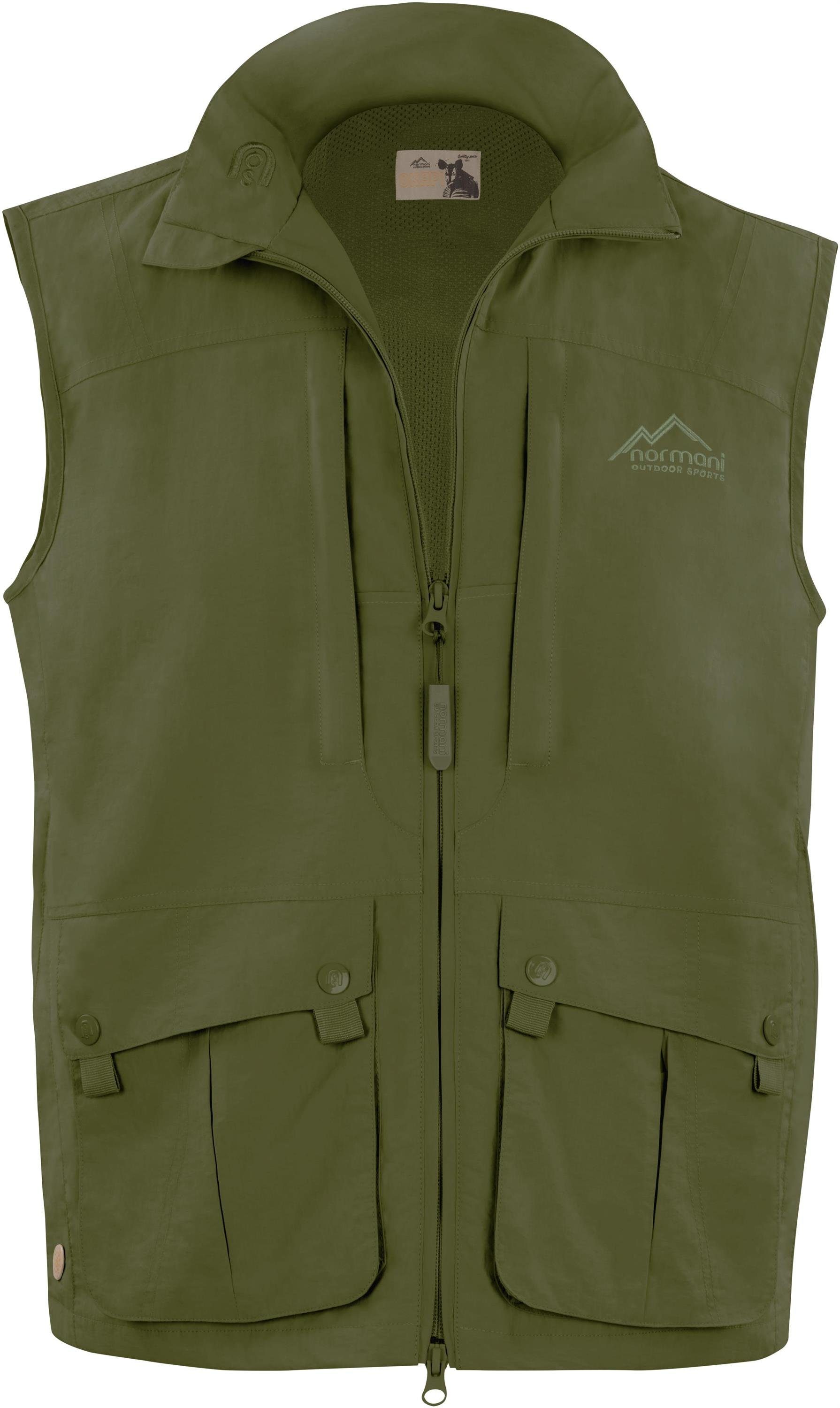normani Funktionsweste Outdoor Weste Okapi Outdoorweste Sommerweste Angelweste Jagdweste mit Sonnenschutzmaterial