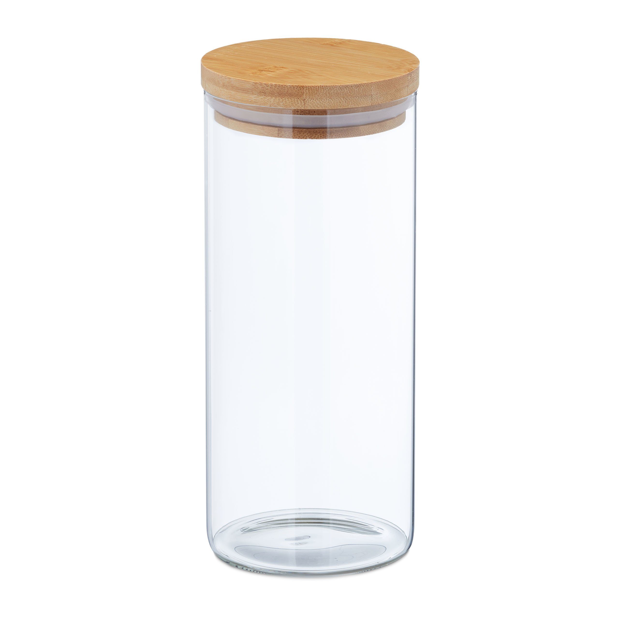 Vorratsglas ml, Glas Set 1300 mit relaxdays 4er Deckel Vorratsgläser