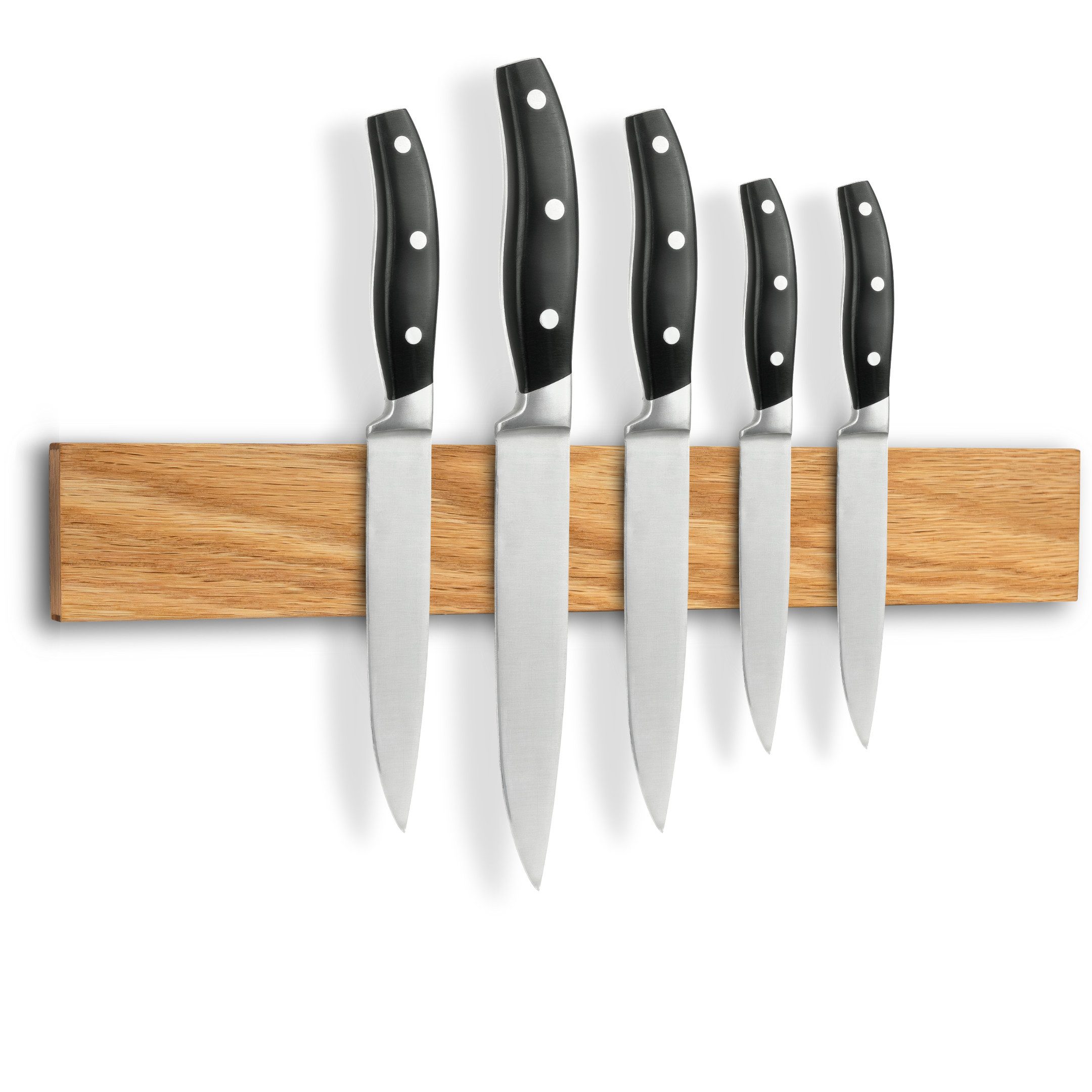 holz4home® Messerleiste Magnetisch aus Eichenholz I Magnetleiste Messerhalter, Magnetisch, Mit Aufhängung