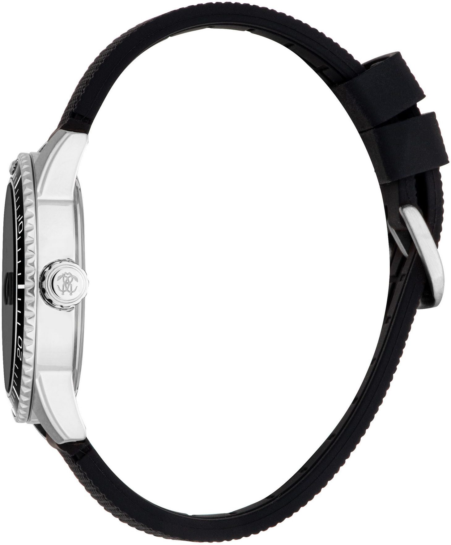 roberto cavalli Quarzuhr Uomo Trend II RC5G084P1025, Armbanduhr, Herrenuhr, Silikonarmband, analog, Tag