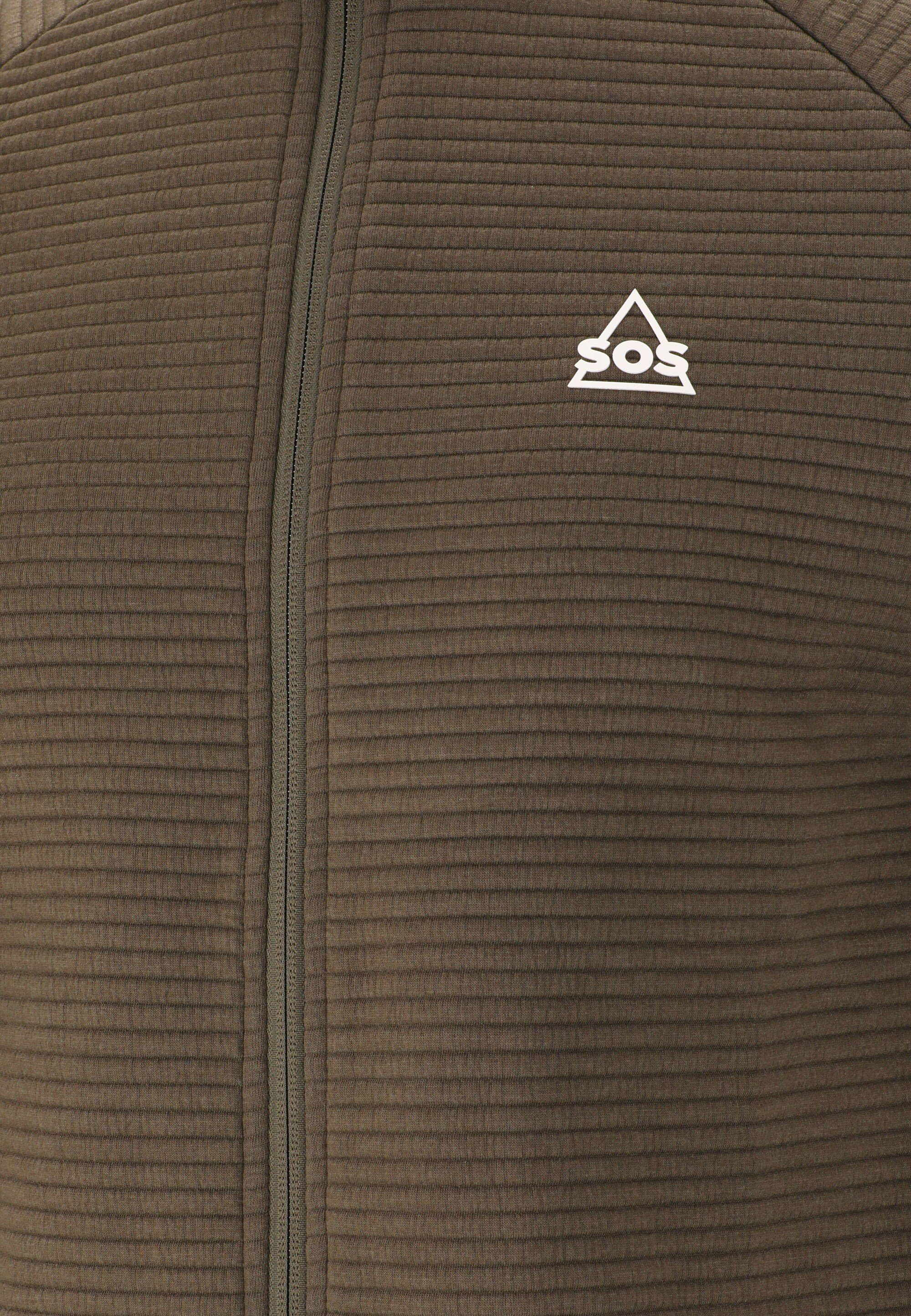 Muju khaki SOS Sweatjacke mit stilvollem Logodetail