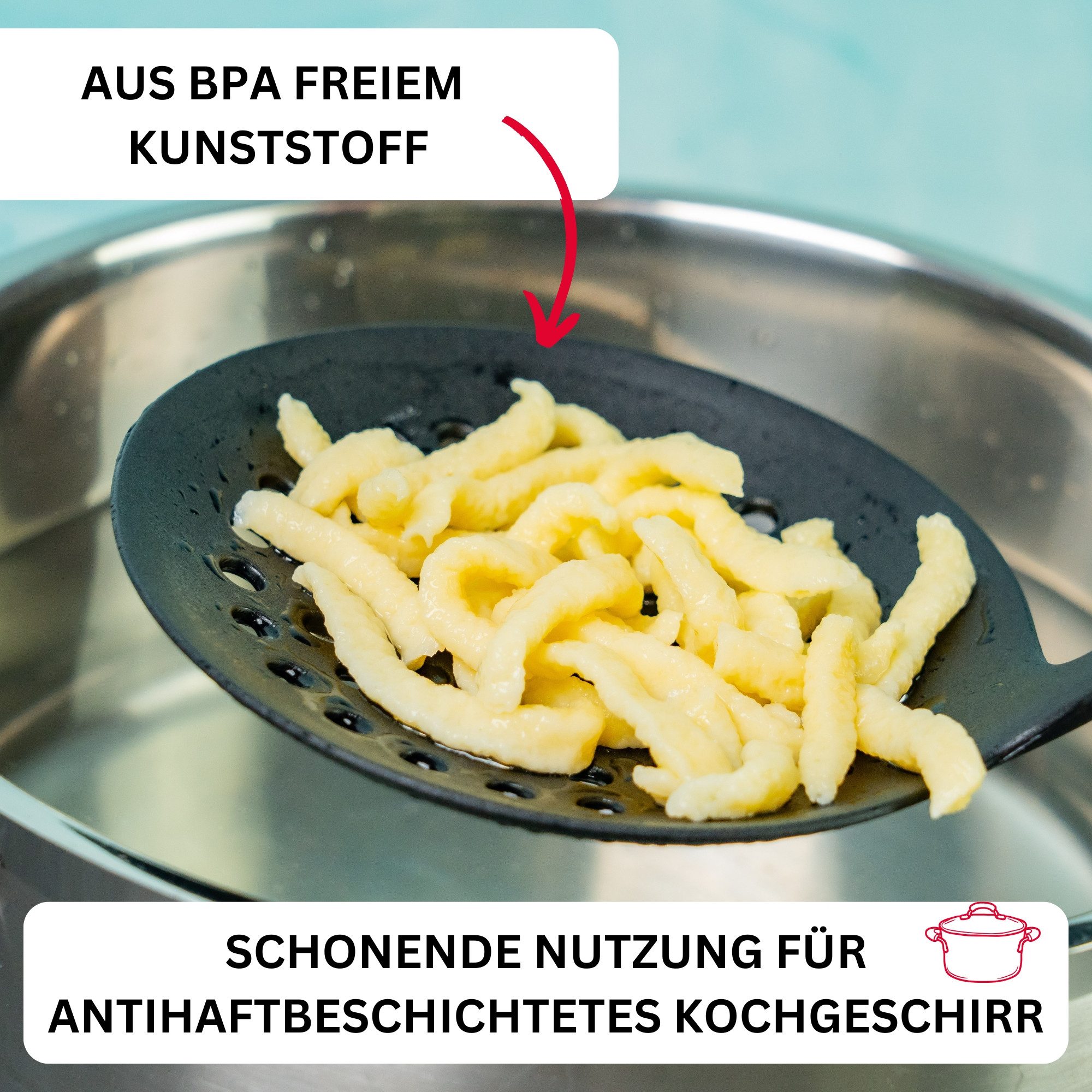 WESTMARK Schaumlöffel Hitzebeständig bis 270 °C, PPA, Länge: 32,2 cm, Gentle Plus, Schwarz