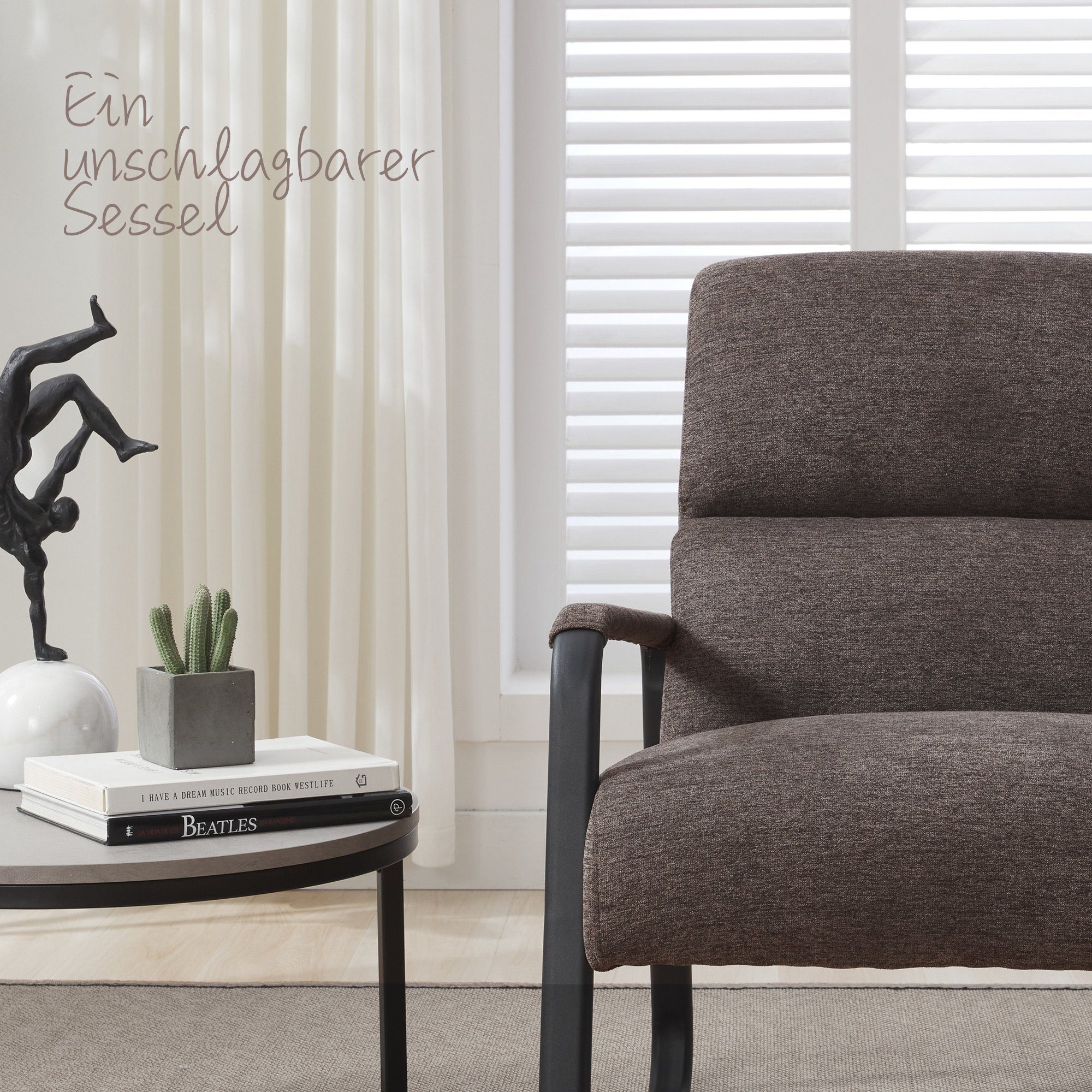 HomeGuru Loungesessel moderner Sessel, Relaxsessel Wohnzimmer, (1-St., Braun für Fernsehsessel Packung) Lesesessel