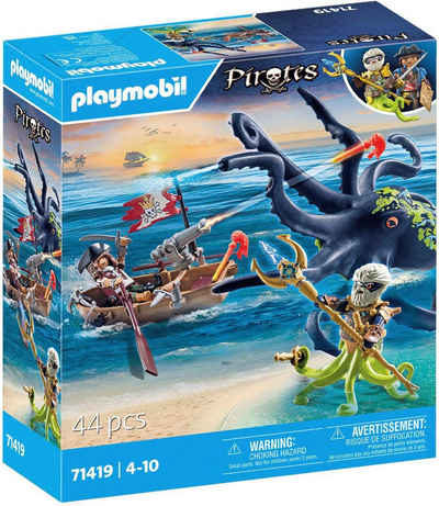 Playmobil® Konstruktions-Spielset Kampf gegen den Riesenoktopus (71419), Pirates, (44 St), Made in Europe