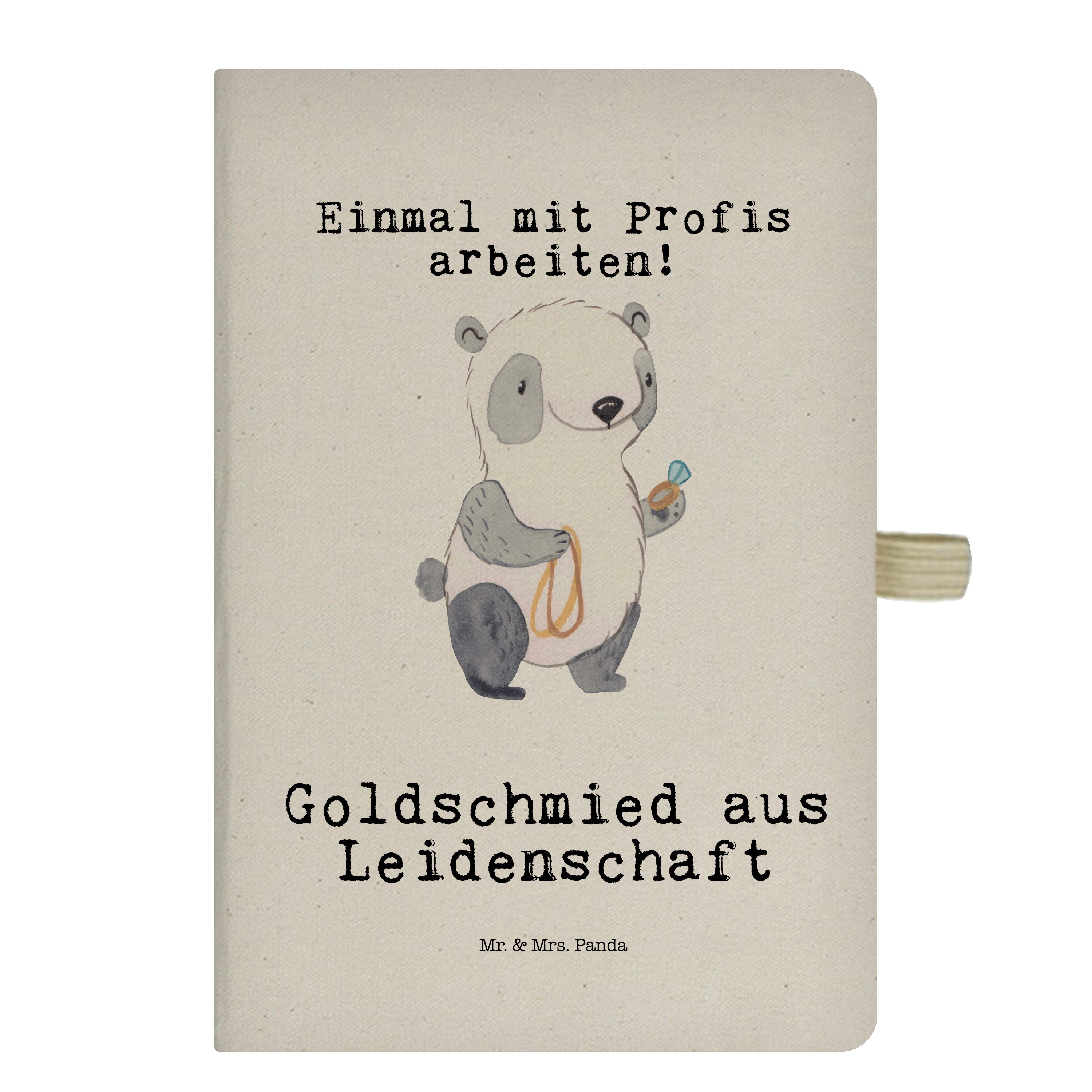Mr. & Mrs. Panda Notizbuch Goldschmied aus Leidenschaft - Transparent - Geschenk, Schreibheft, E Mr. & Mrs. Panda