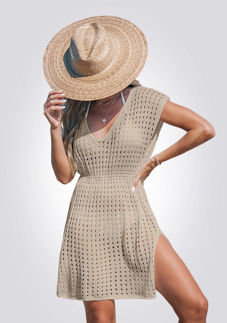 Cupshe Strandkleid Neutrale offene Strick-Coverup-Kleid