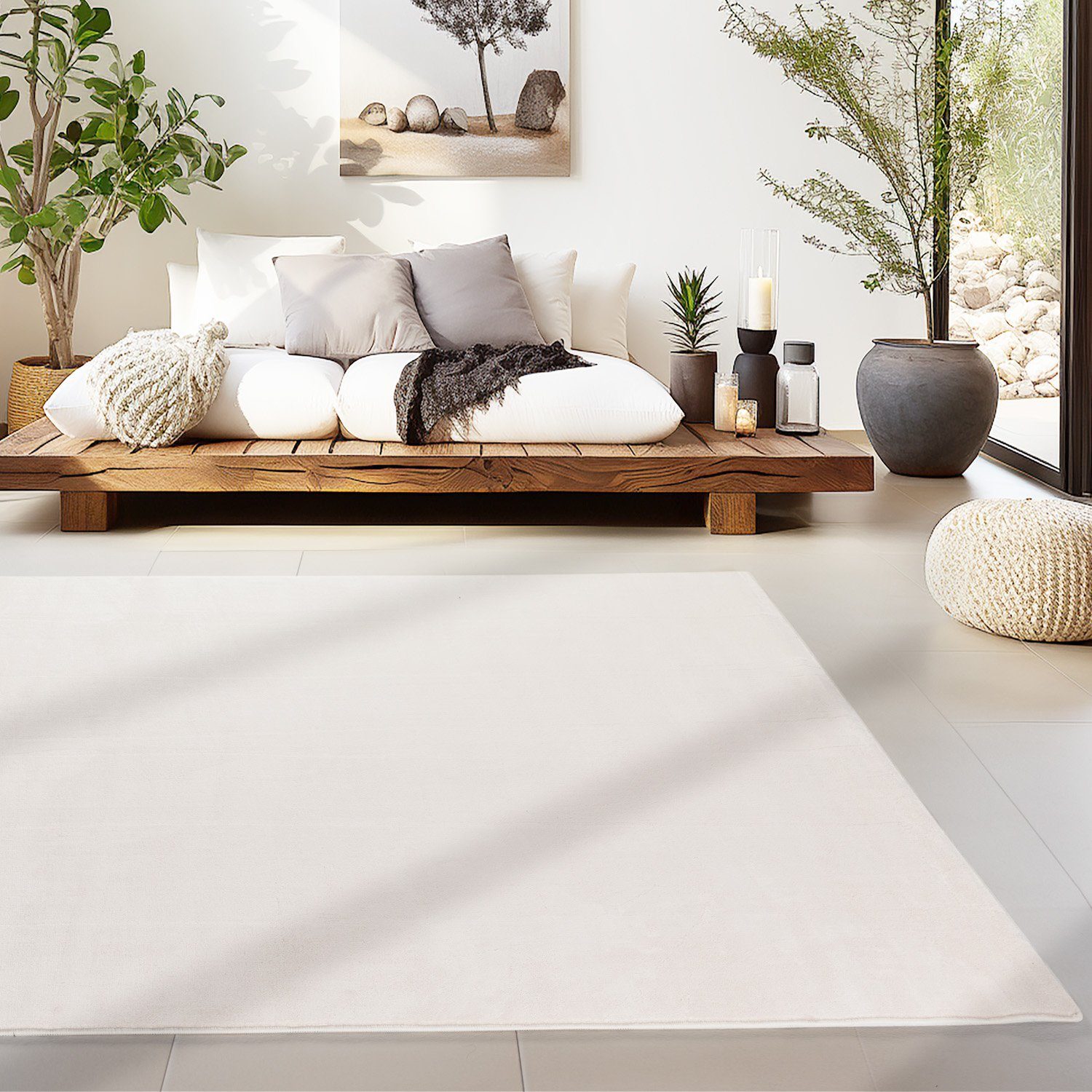 SIMPEX24 Teppich Unicolor - Einfarbig, Läufer, Höhe: 7 mm, Kurzflor Rund Te günstig online kaufen