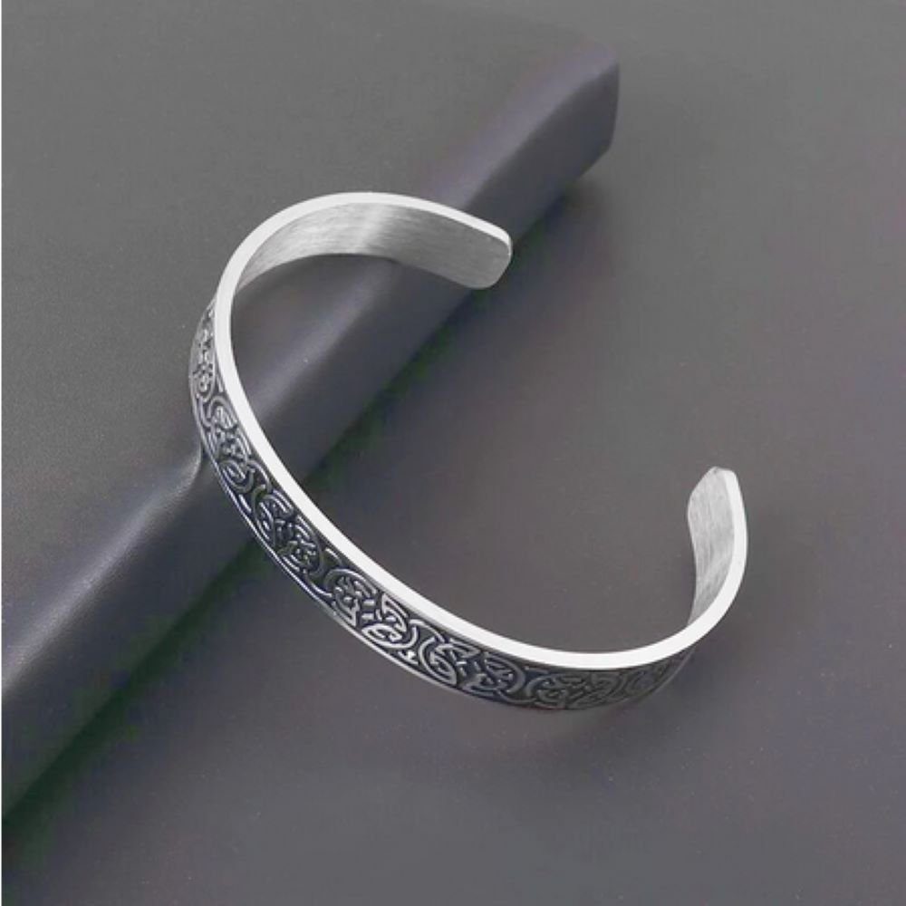 Armband, Edelstahl (1 1-tlg), Armschmuck Runenmuster BUNGSA silber Bracelet aus Armband Unisex Armreifen