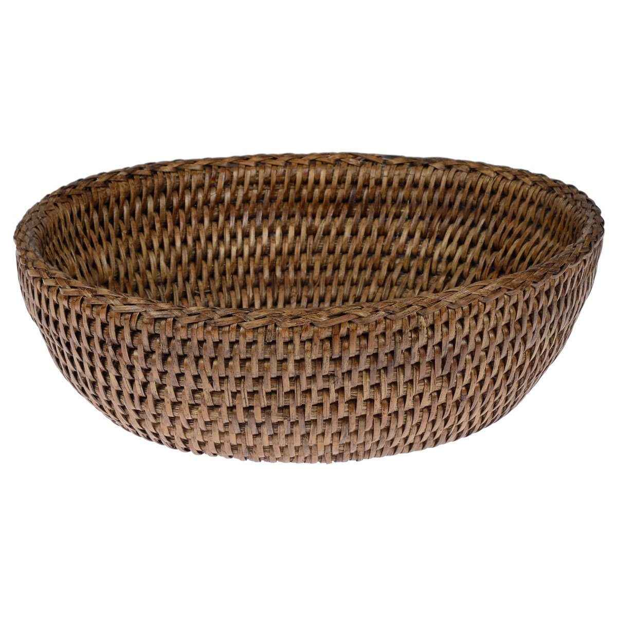 fiolini Brotkorb / Brötchenkorb geflochten aus Rattan, oval, handgefertigt - 25x20x8cm, Rattan