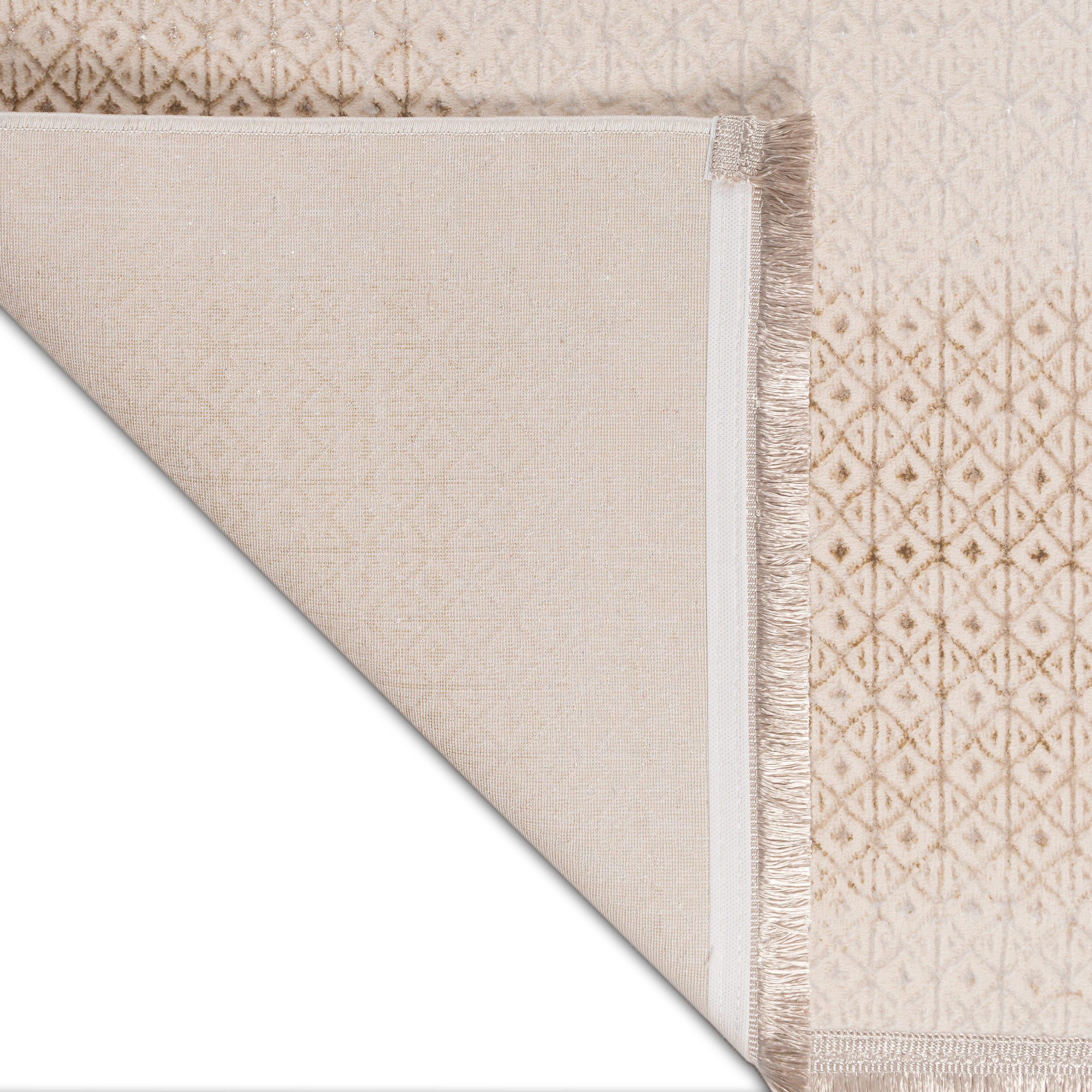 TeppichHome24 Teppich Glänzender eleganter Teppich in beige, rechteckig, Höhe: 5 mm