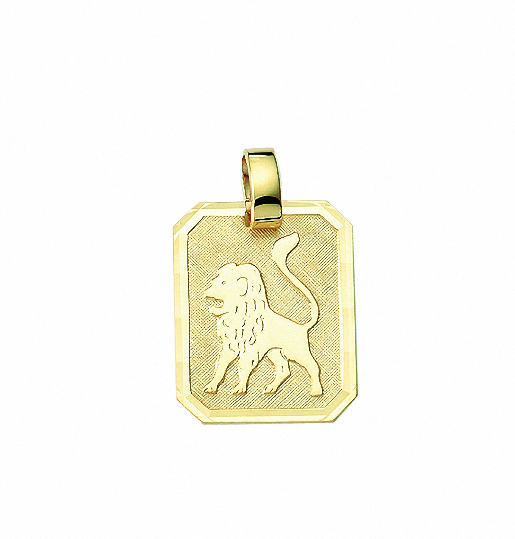 Anhänger - Gold Halskette Adelia´s Löwe, Schmuckset Kette 333 mit Sternzeichen mit Anhänger Set