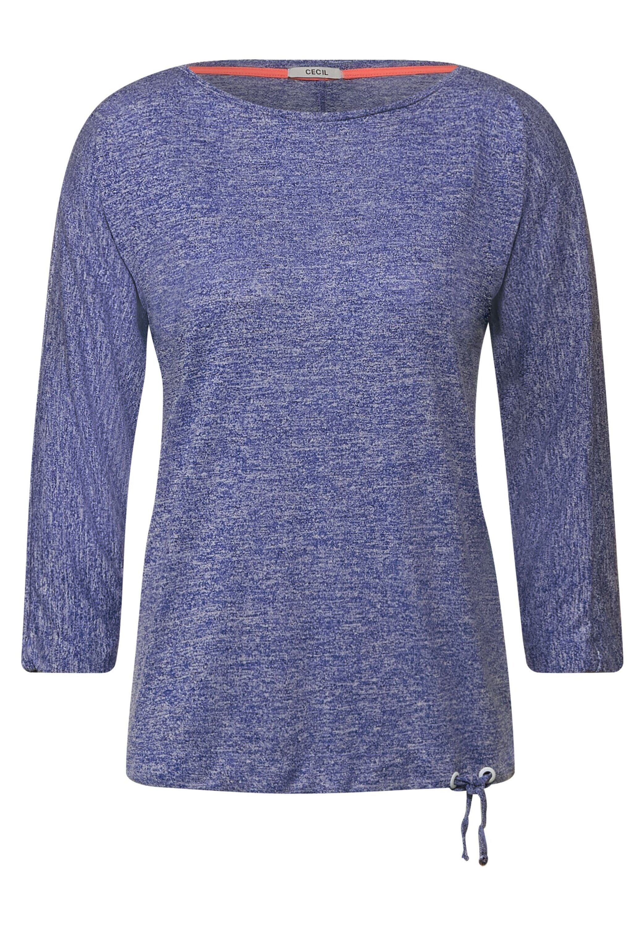 Günstiger Versandhandel empfohlen Cecil T-Shirt (1-tlg) blue Weiteres strong melange Detail