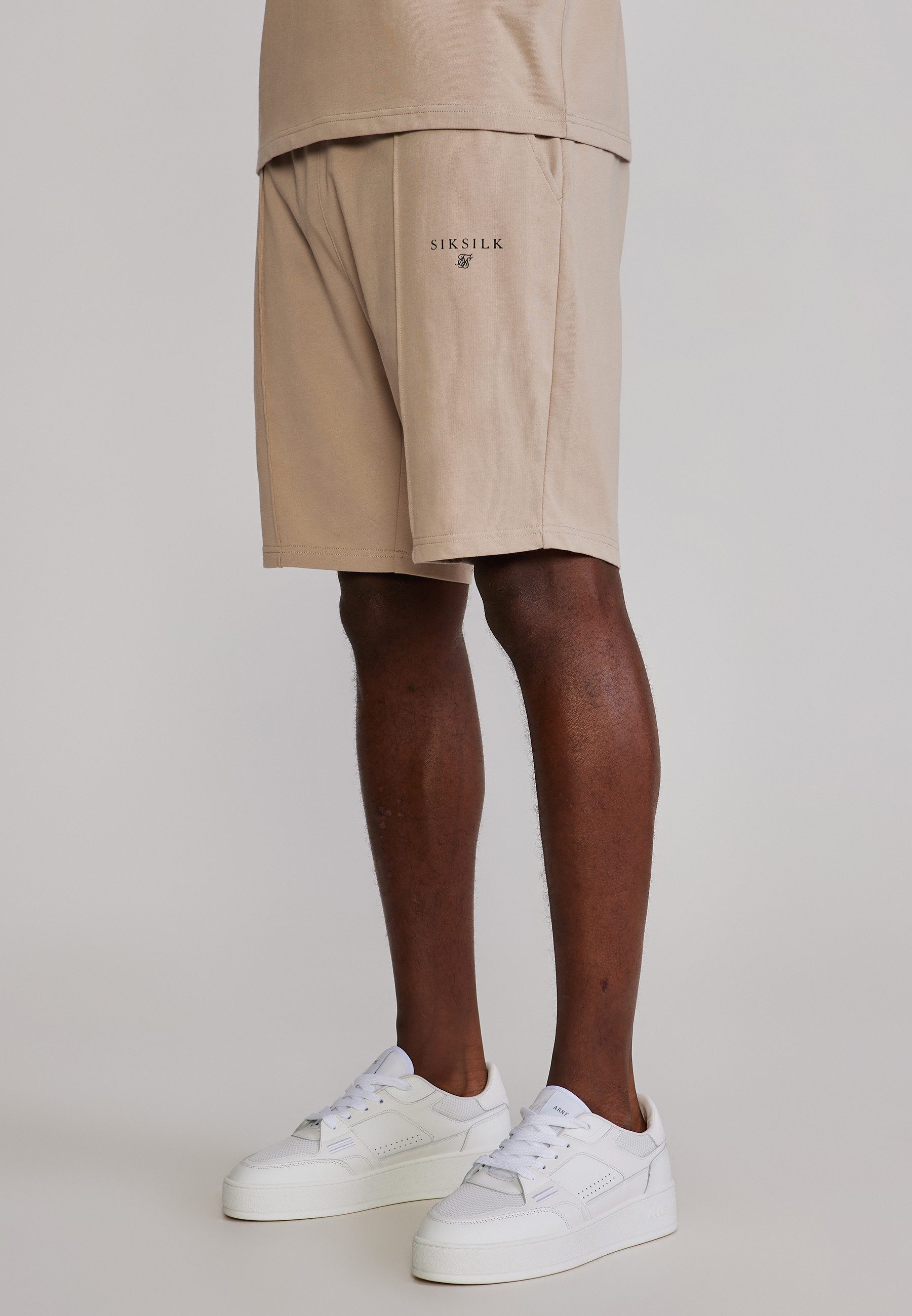 Siksilk Poloshirt SikSilk Herren Beige Polo and Shorts Set