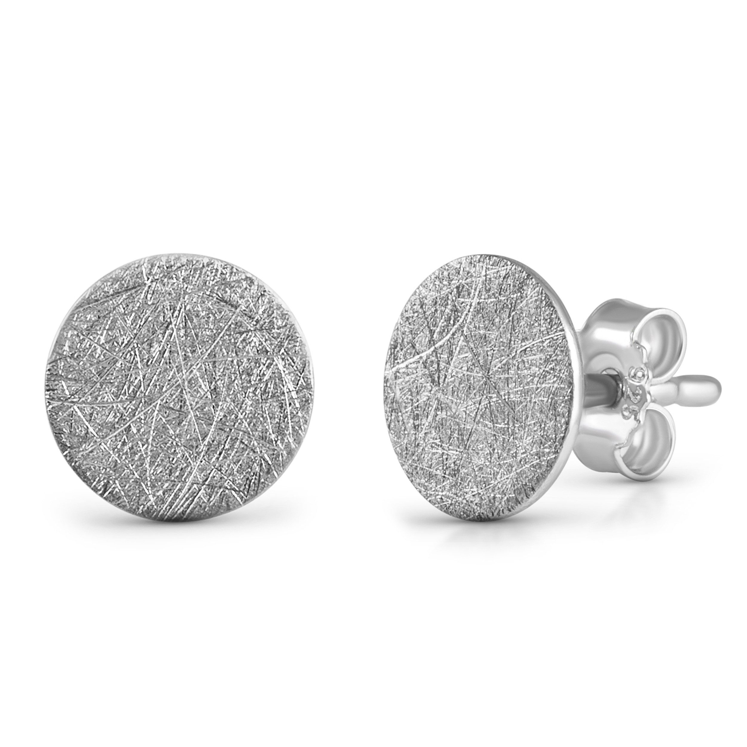 Paar Ohrstecker 925 Silber rhodiniert eismatt