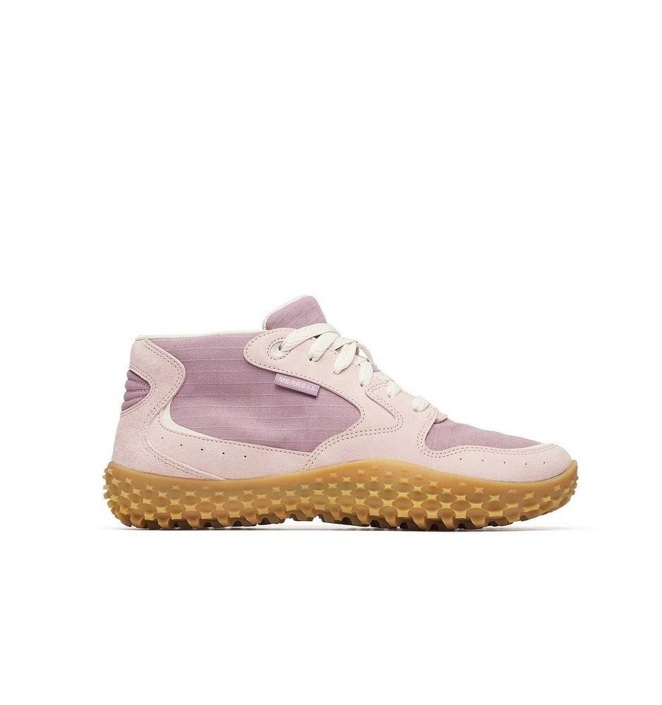 Merrell Minimal-Sneaker Wrapt Mid WP (Leder, wasserdicht) rosa/cherry Damen Wanderschuh