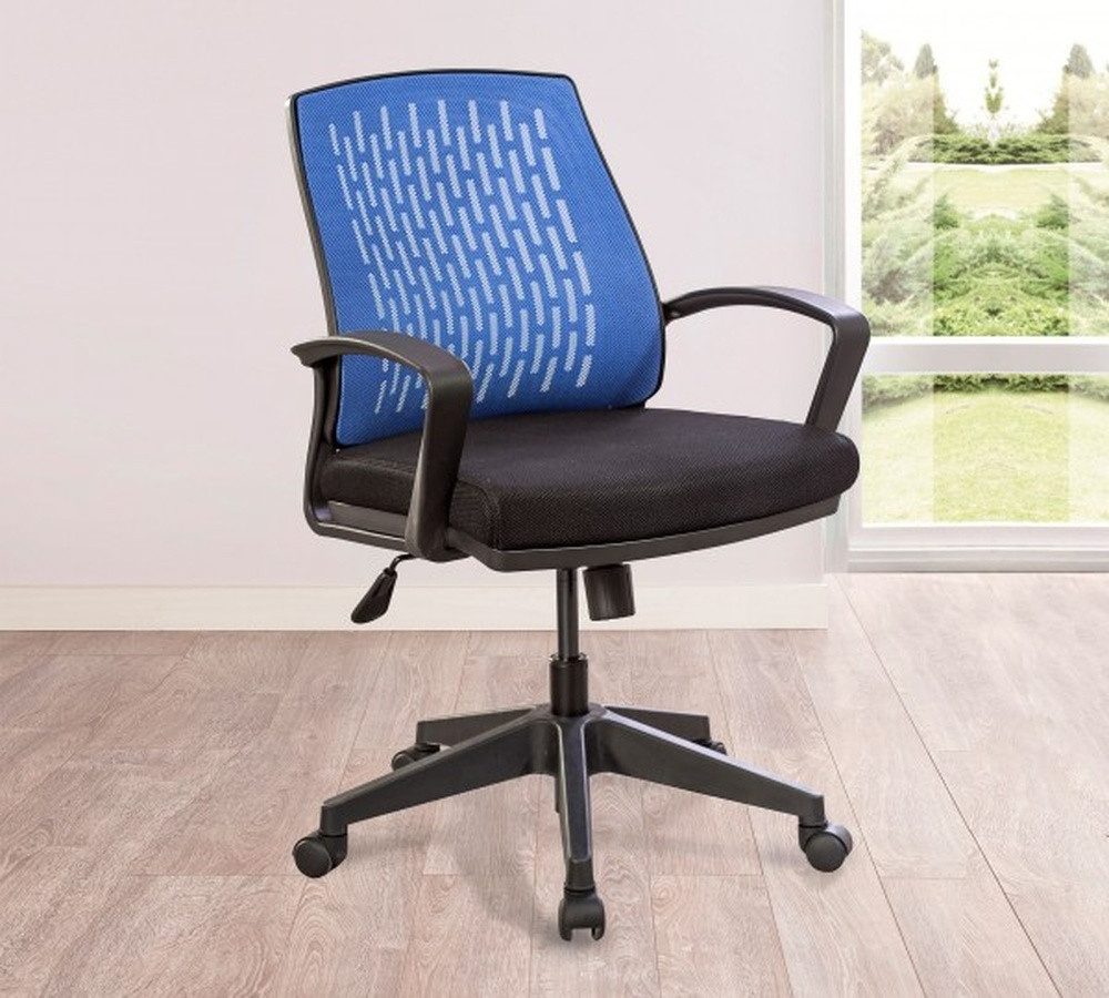 Möbel-Zeit Bürostuhl COMFORT, blau, Sitzschale drehbar und höhenverstellbar
