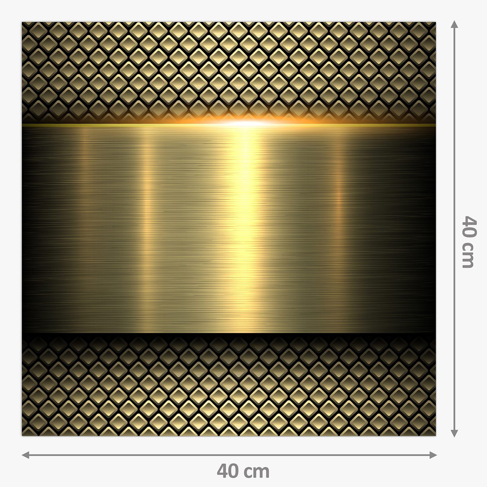 Küchenrückwand Gold Primedeco Glas Metallhintergrund Spritzschutz