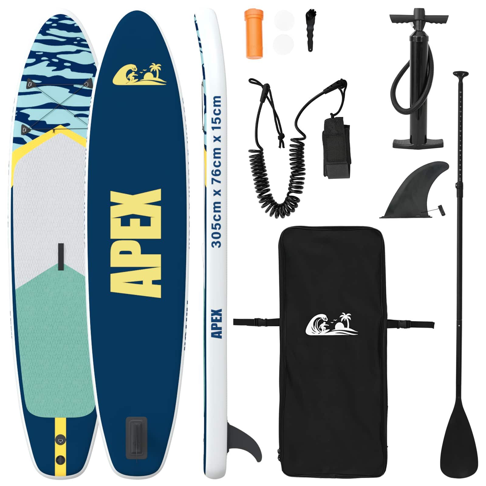 vidaXL SUP-Board 305 x 76 x 15 cm Aufblasbares Stand Up Paddle Board APEX 305x76x15 cm