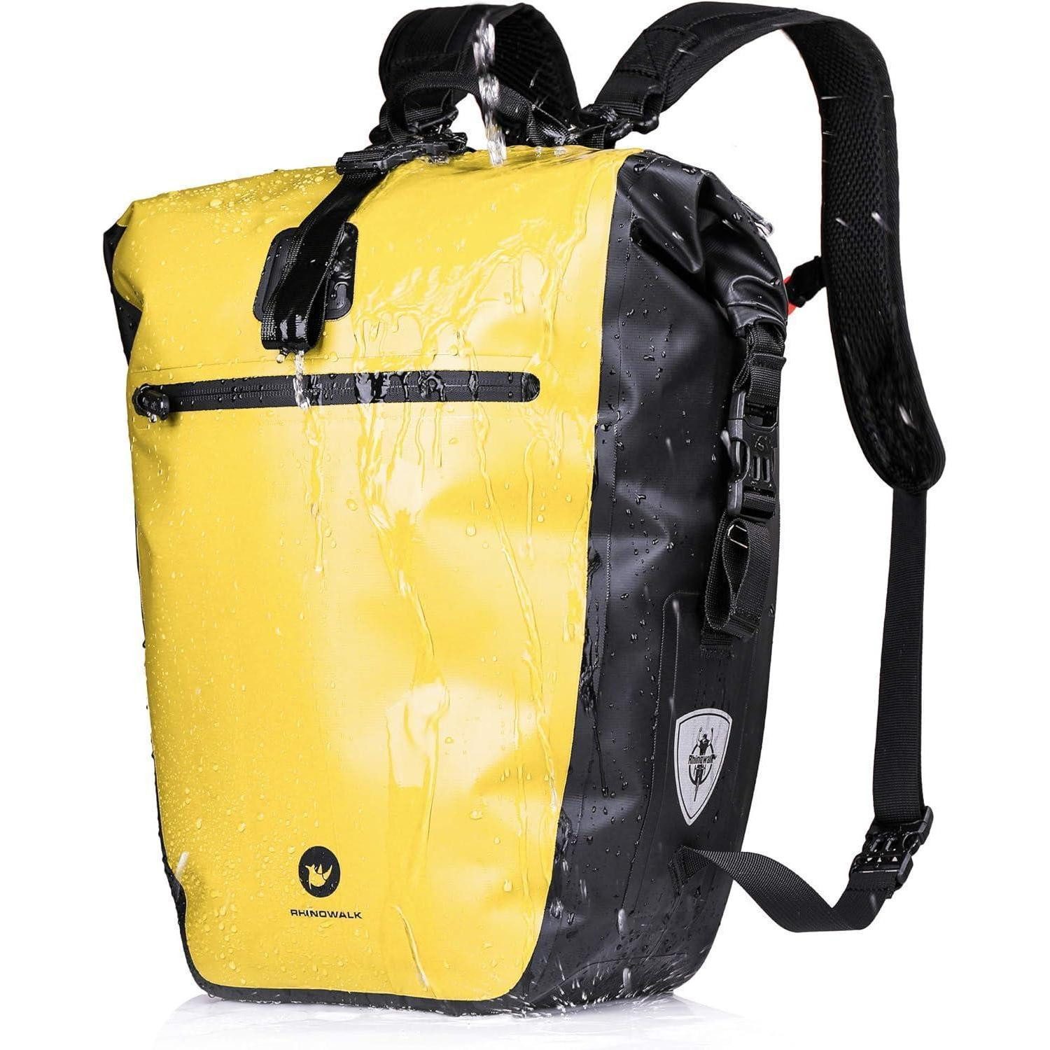 Gepäckträgertasche Fahrradtasche 3in1 27-30L Wasserdicht Gepäckträger Laptop Gelb