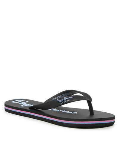 Pepe Jeans Zehentrenner Bay Beach Claic Brand W PLS70143 Black 999 Zehentrenner