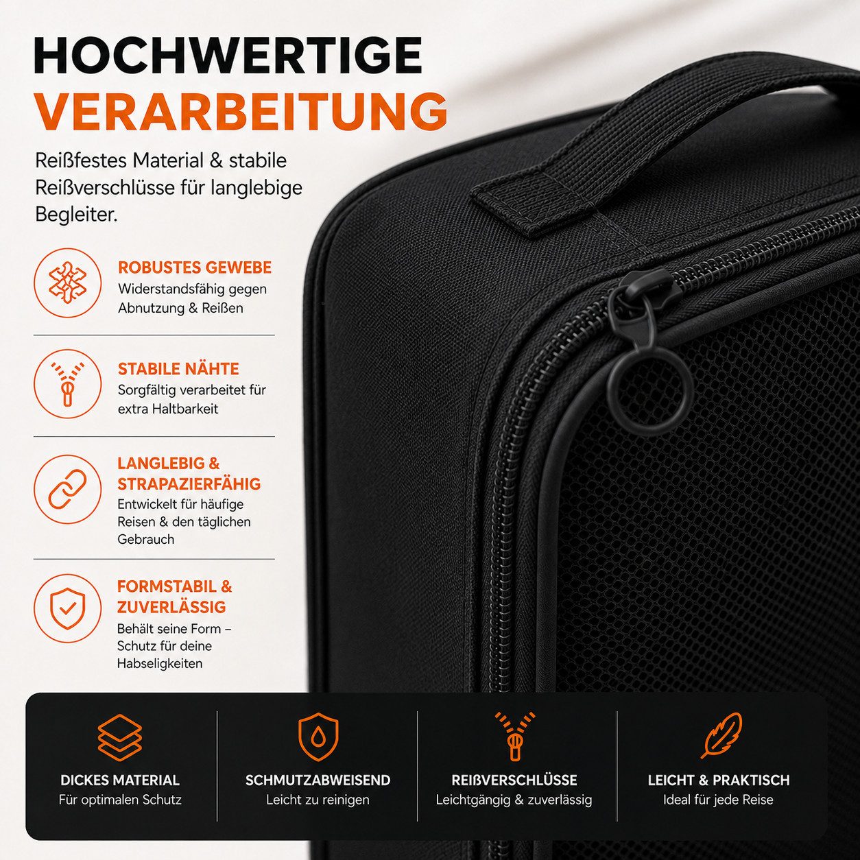 Travelfreund® Kofferorganizer 8er Set Kofferorganizer mit Kosmetiktasche und Packtaschen (Set, 8-tlg., 8x Packtaschen), Faltbar / Verstaubar / Wasserabweisend