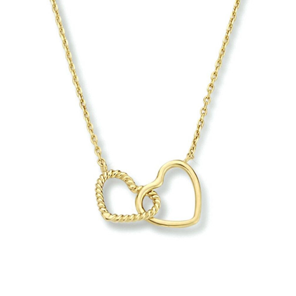NICEANDnoble Collierkettchen 375er Gelbgold Collierkettchen zwei Herzen