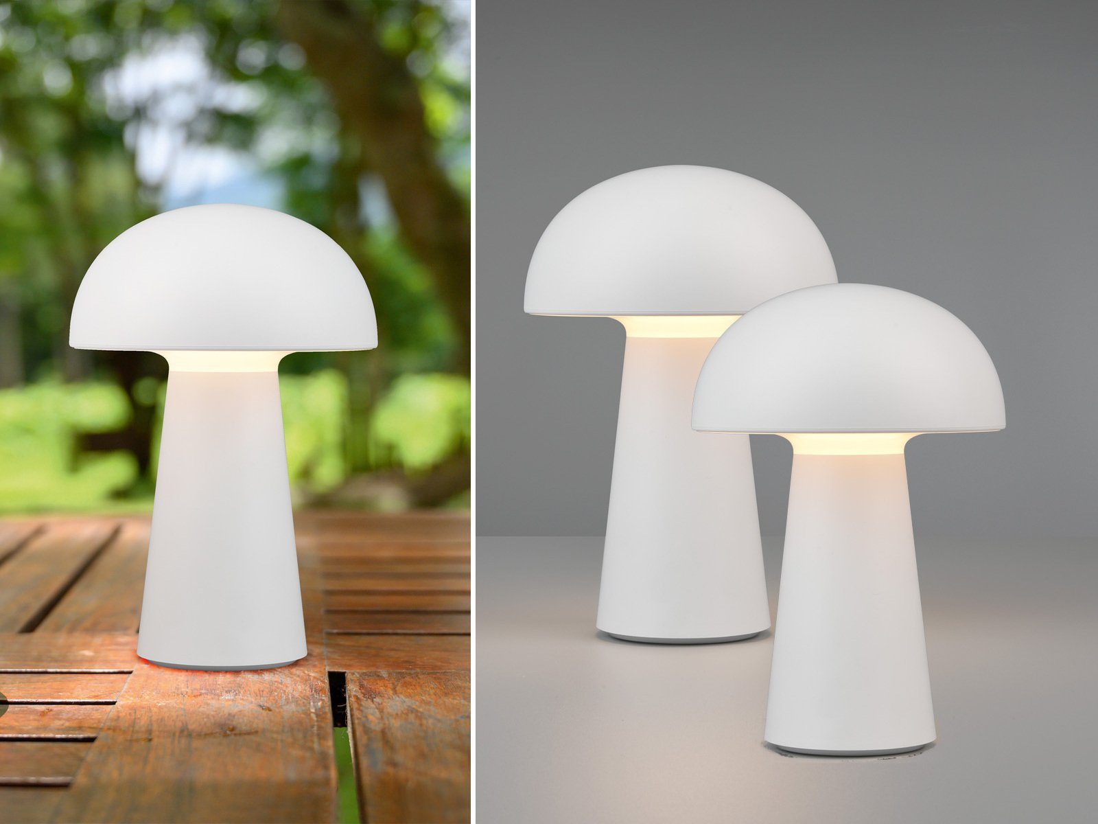 meineWunschleuchte LED AußenTischleuchte, 2er SET mit Touch Dimmer